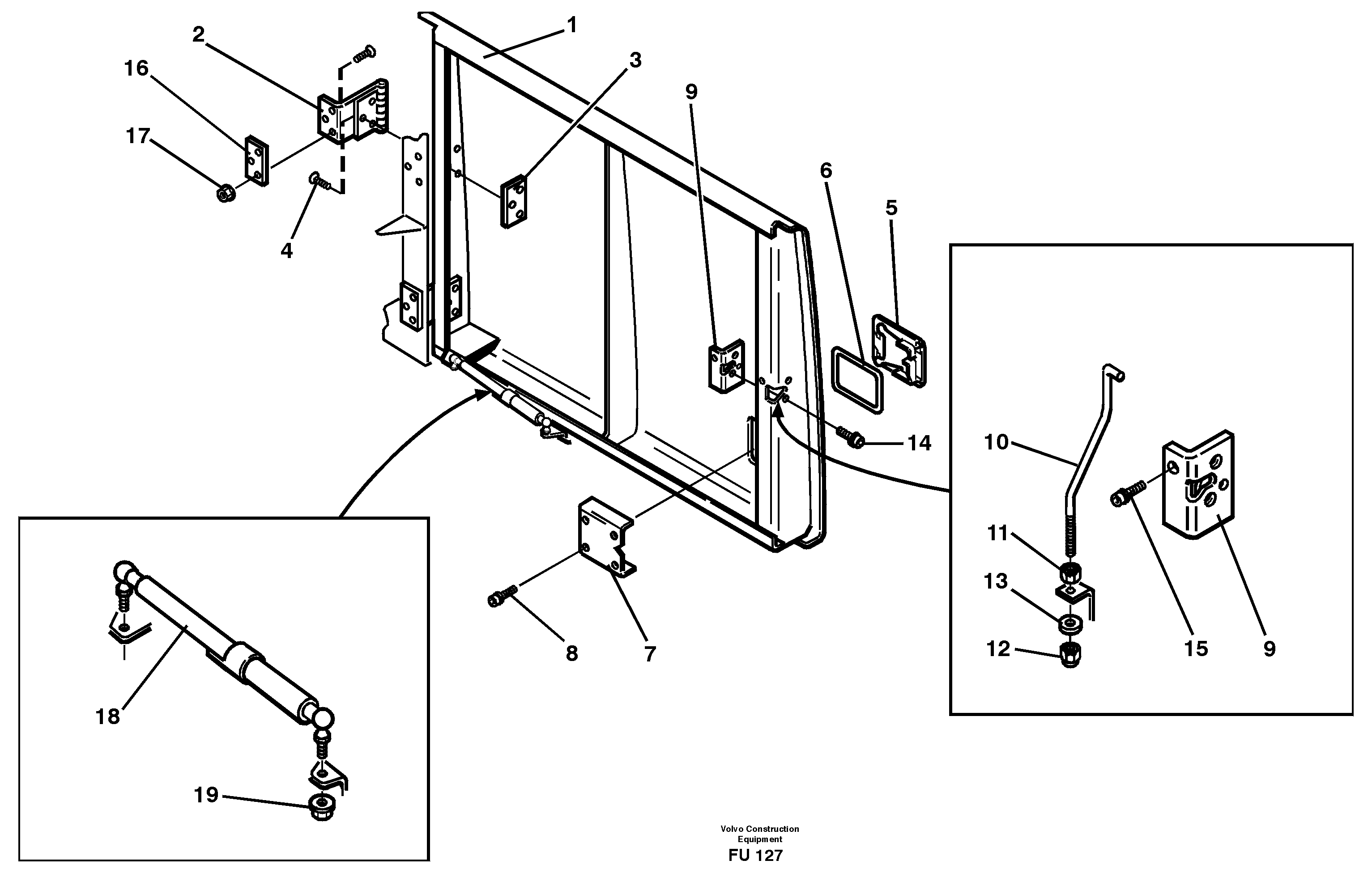 Door, front Lh — volvo parts diagram