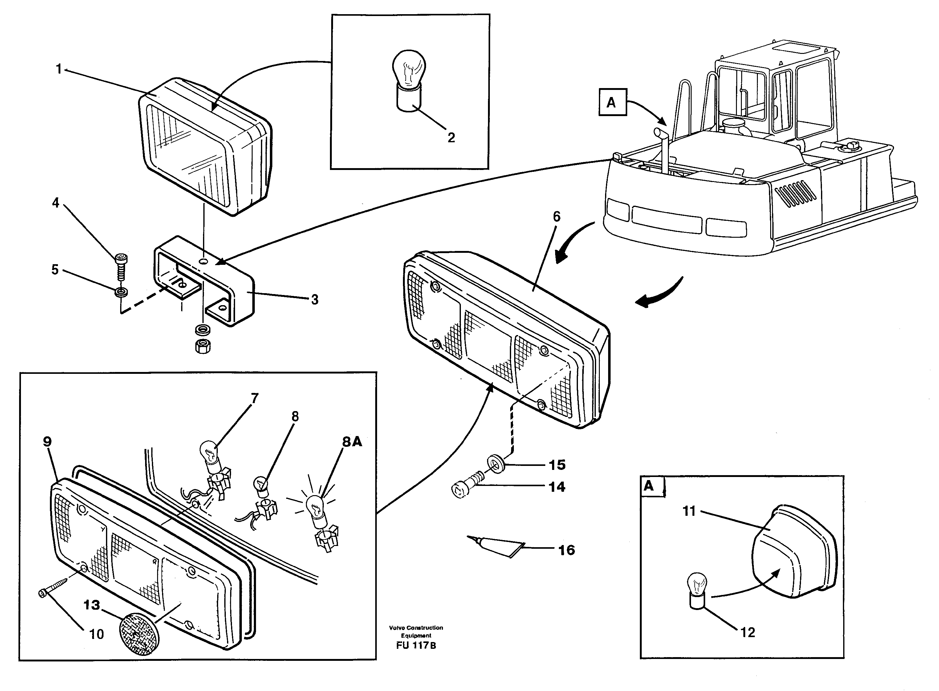 Lighting, rear — volvo parts diagram