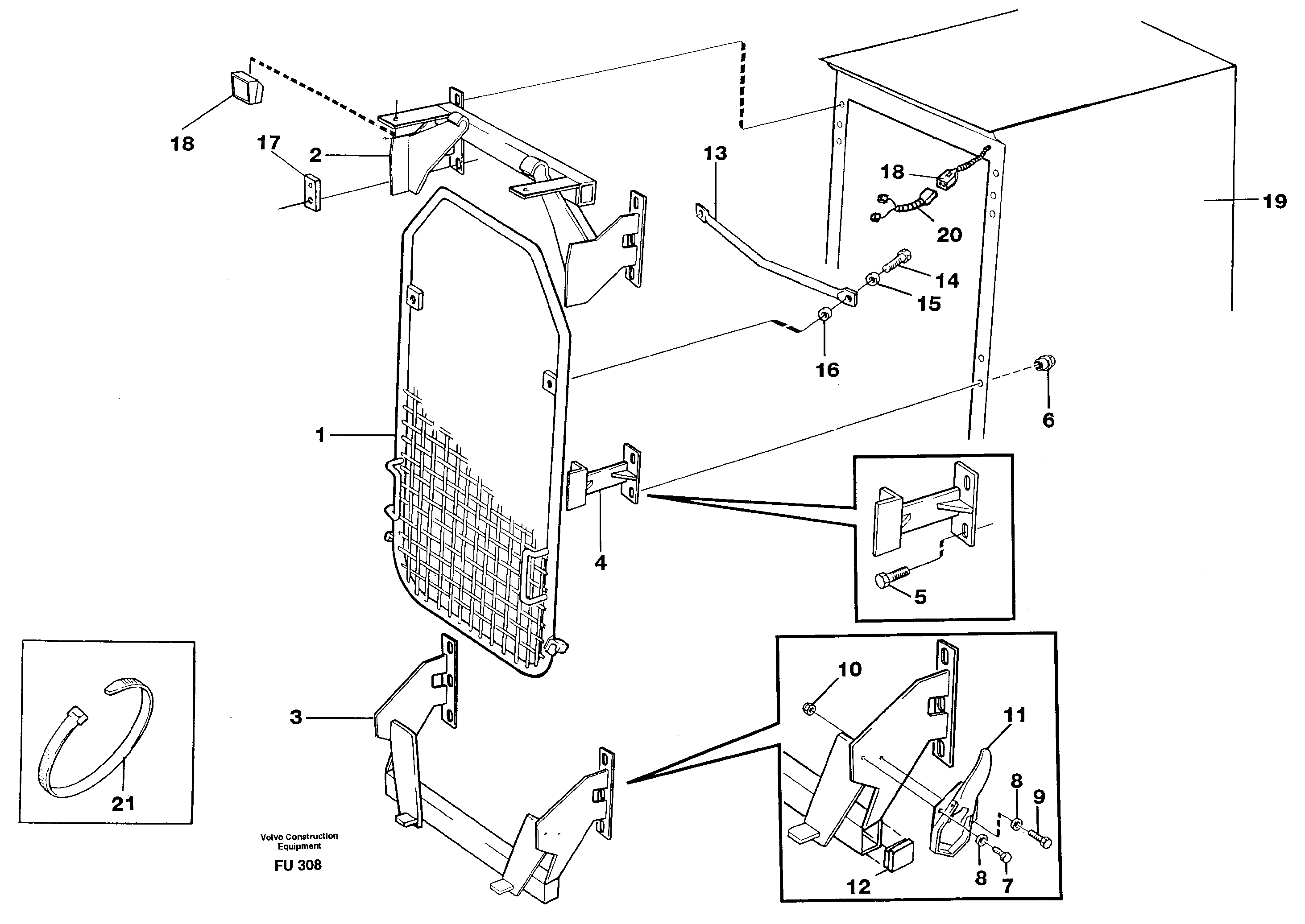 Windscreen protection  14302260. 14302261 — volvo parts diagram