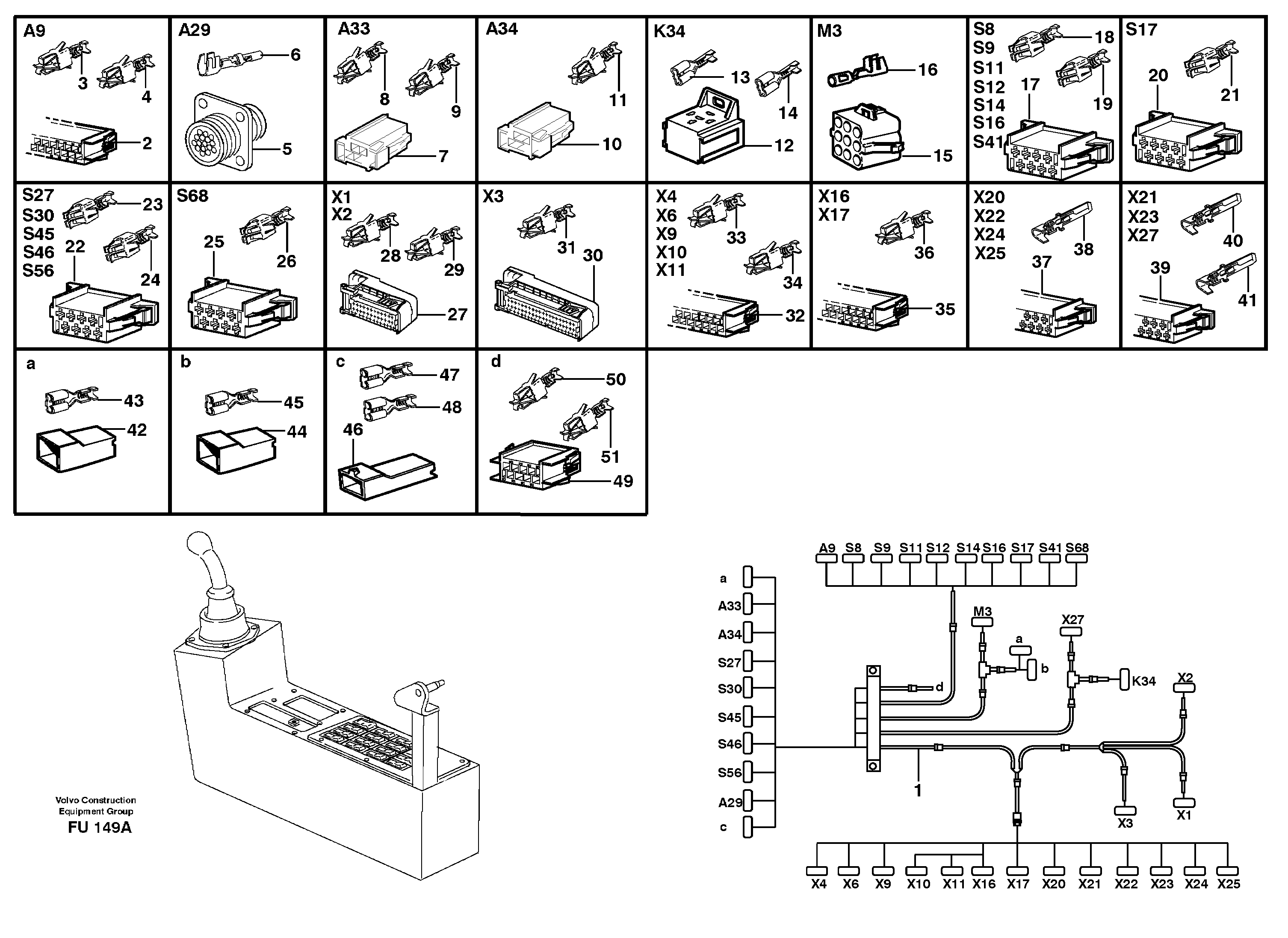 Cable harness, side panel, right — volvo parts diagram