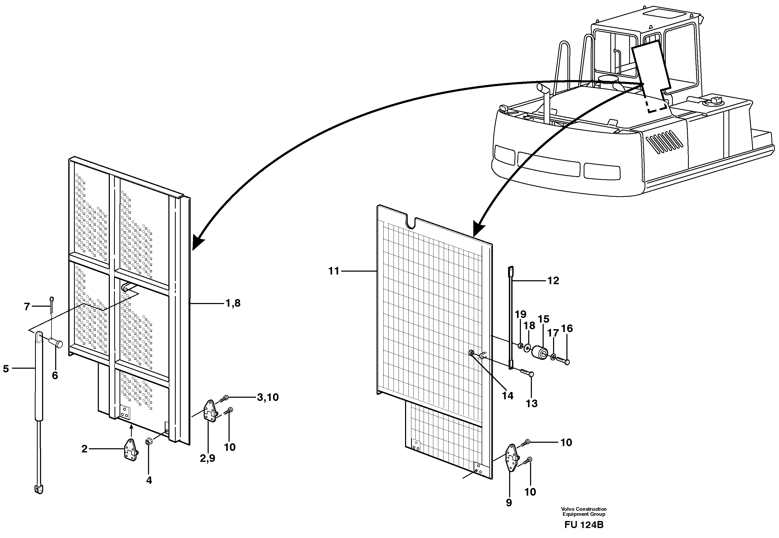 Hatch over main valve assembly — volvo parts diagram