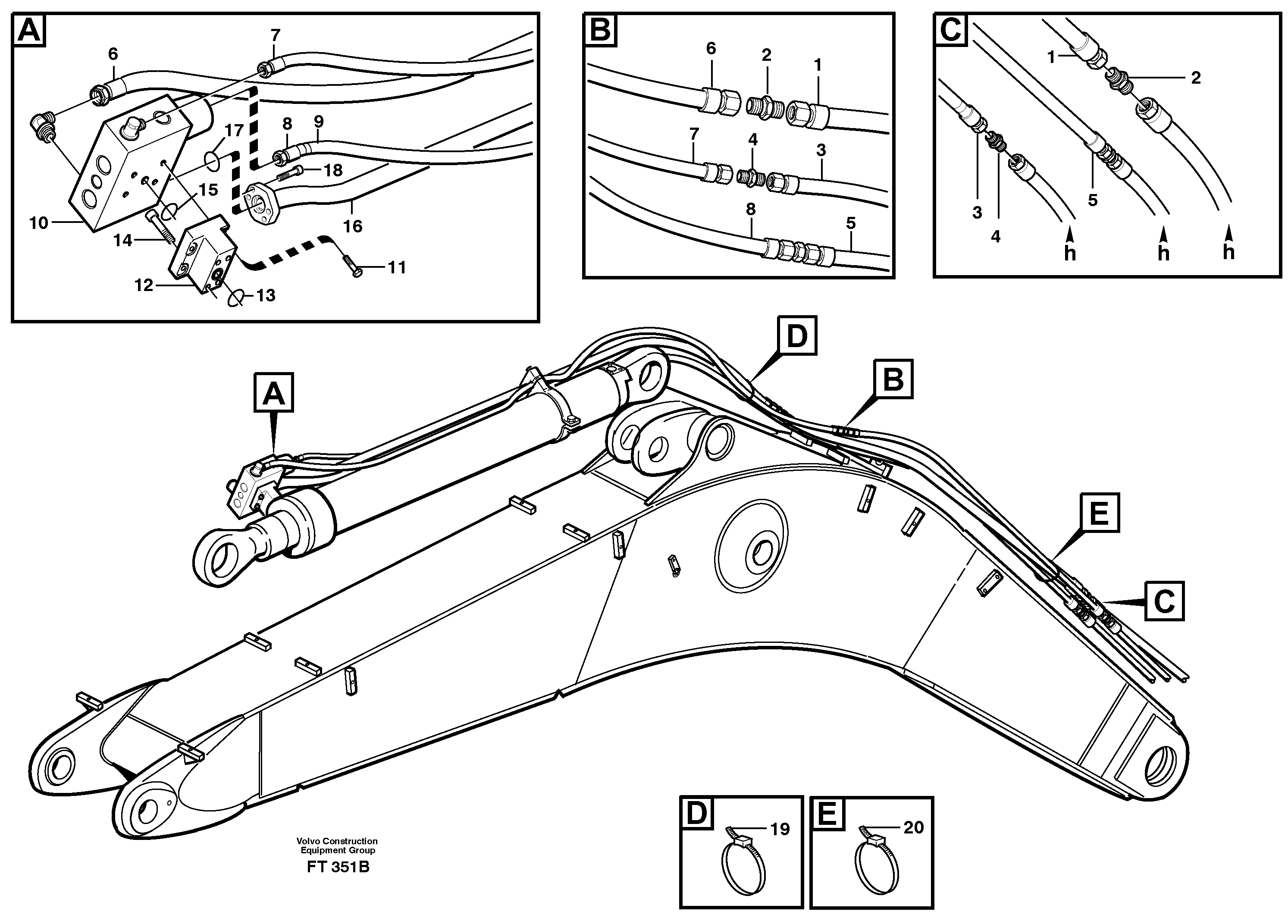 Servo hydraulics, Hose break valve  14302062, 14302064, 14302949 — volvo parts diagram