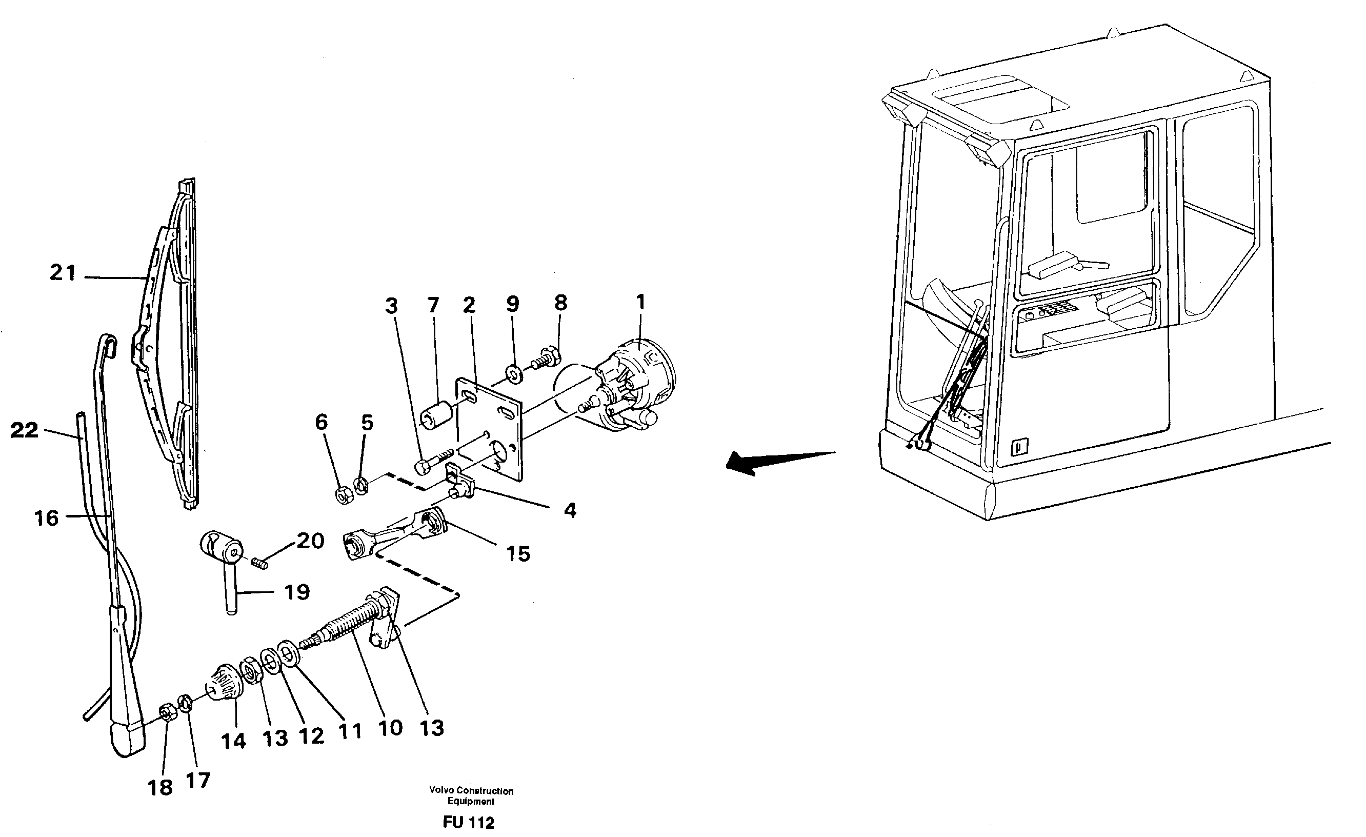 Windscreen wiper, lower — volvo parts diagram
