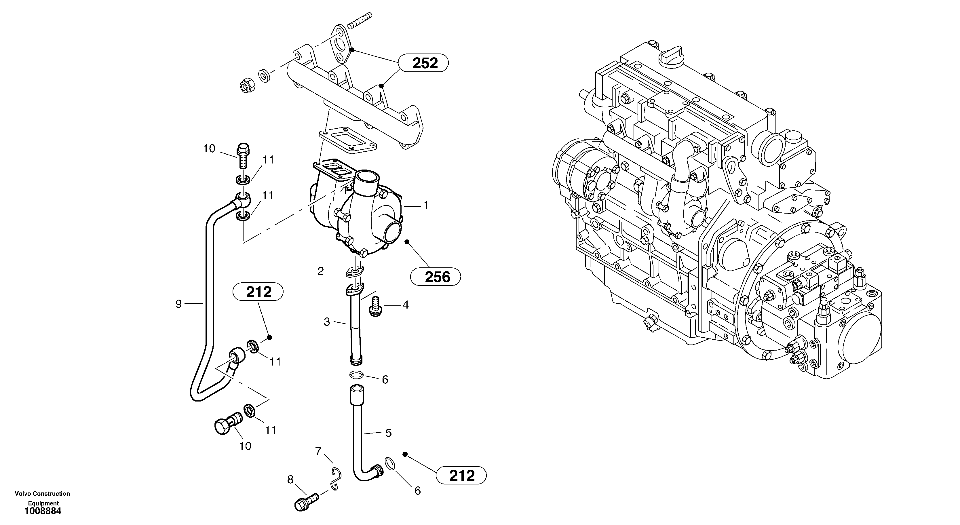 Exhaust turbo - super charger — volvo parts diagram