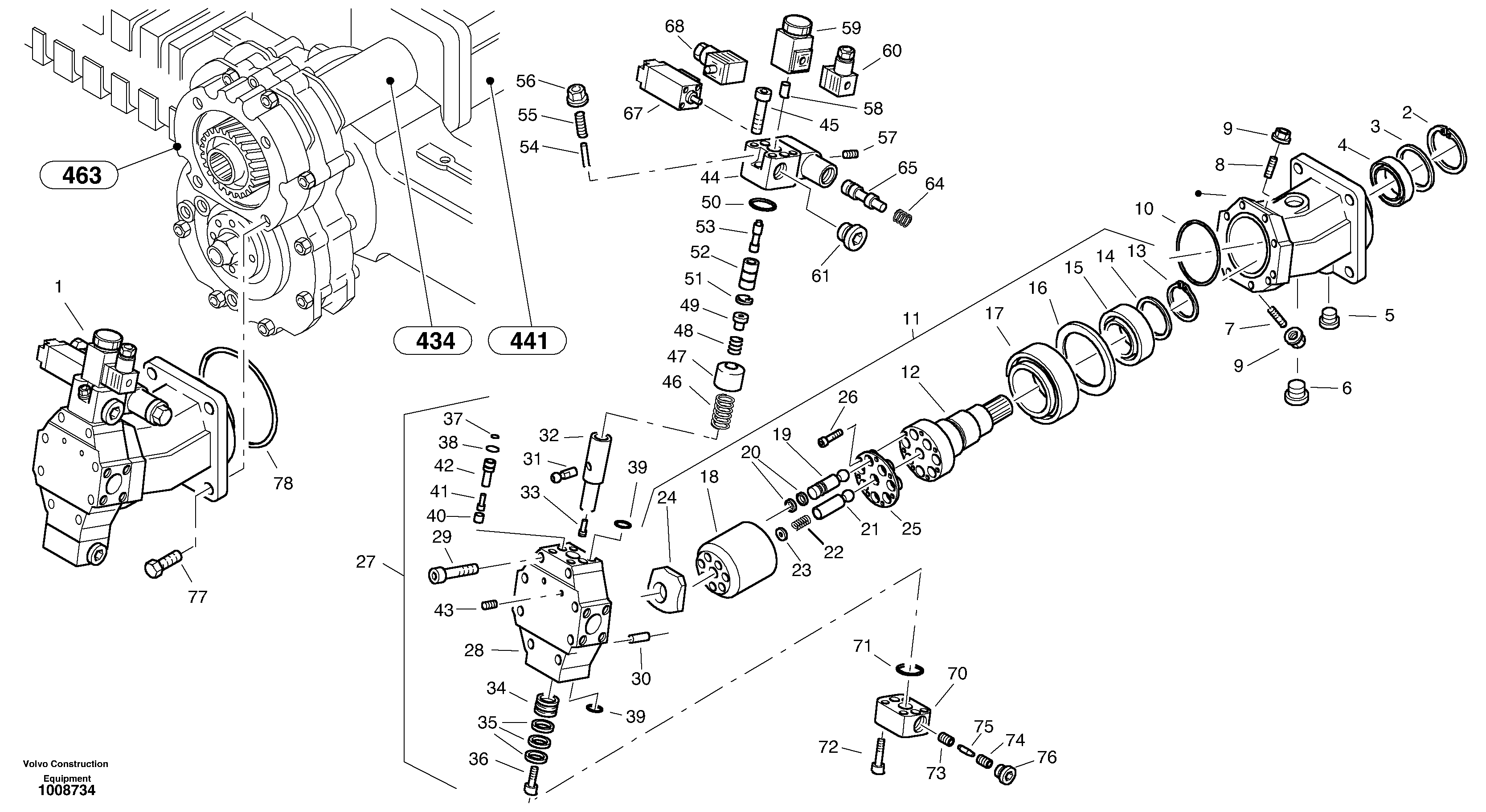 Variable displacement motor — volvo parts diagram