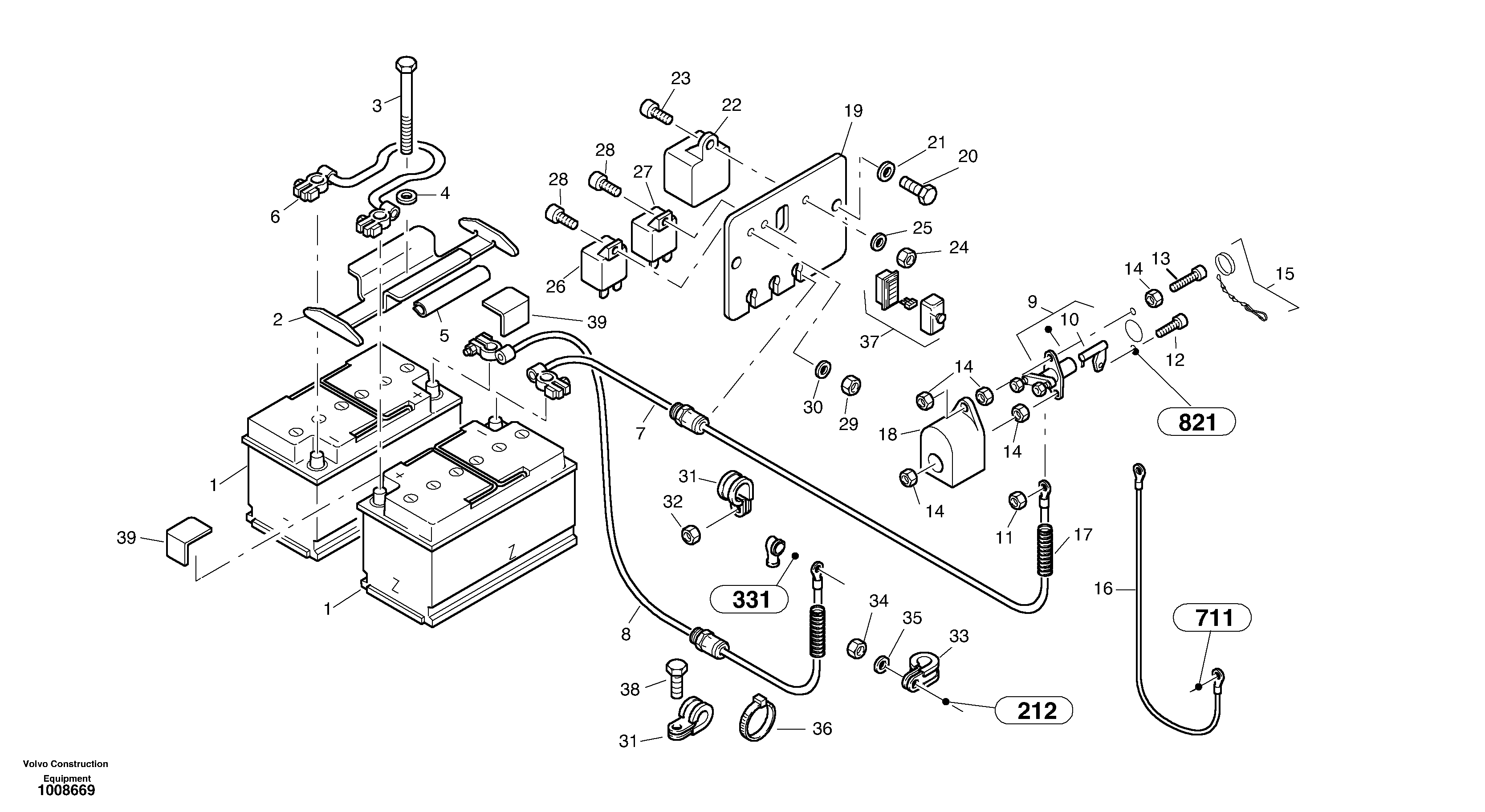 Battery - Relay-group — volvo parts diagram