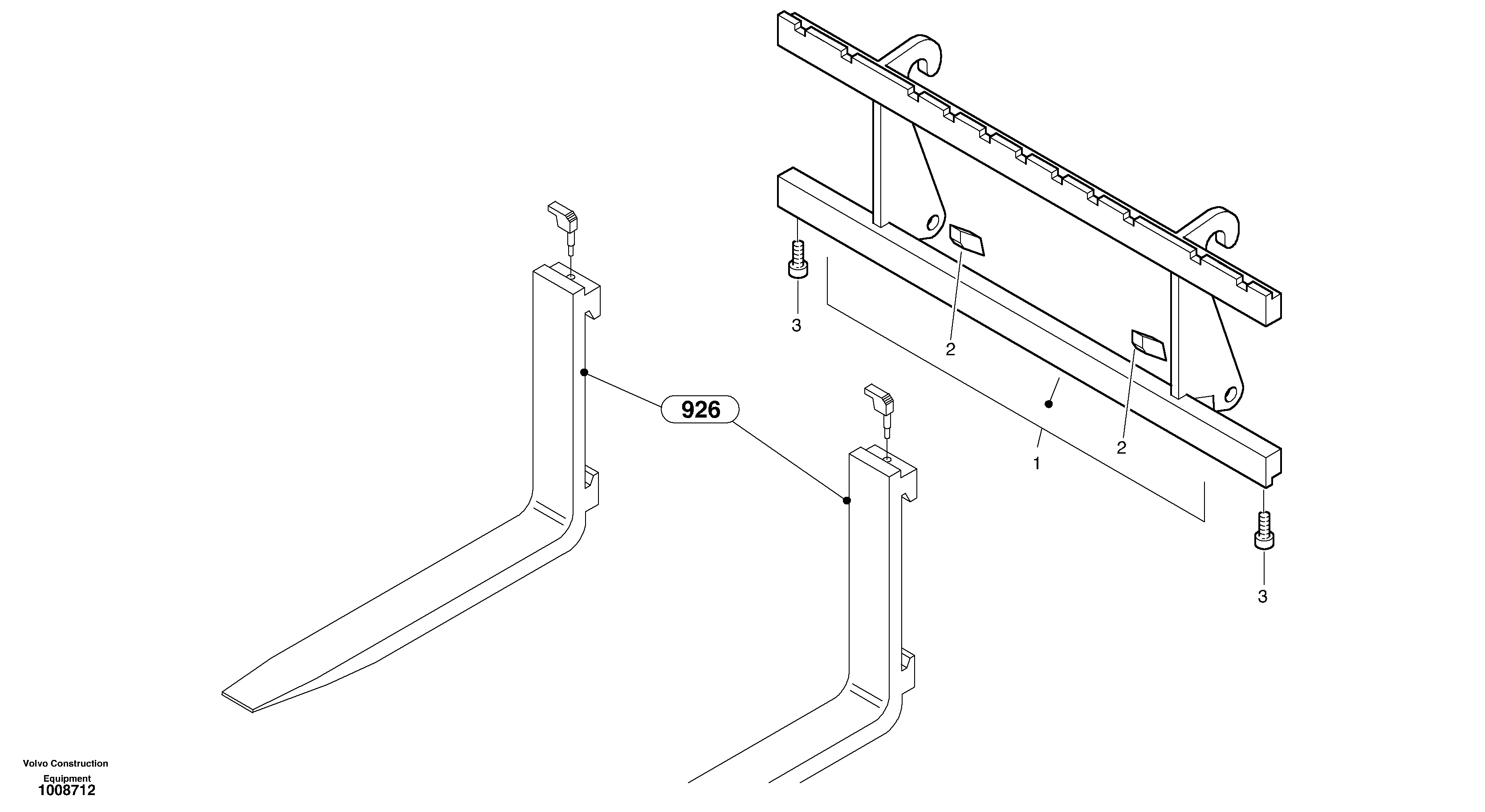 Fork lift attachment support — volvo parts diagram