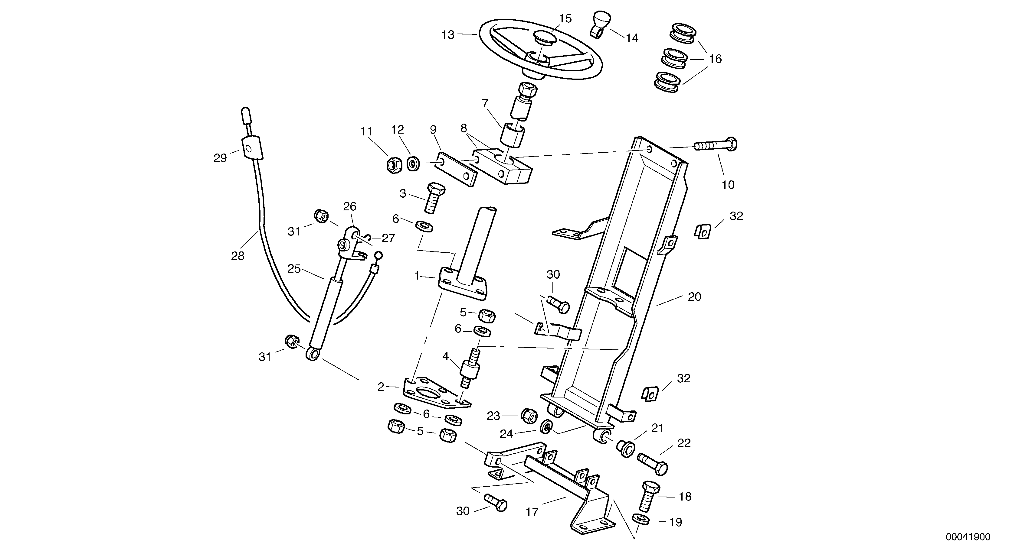 Steering assembly — volvo parts diagram