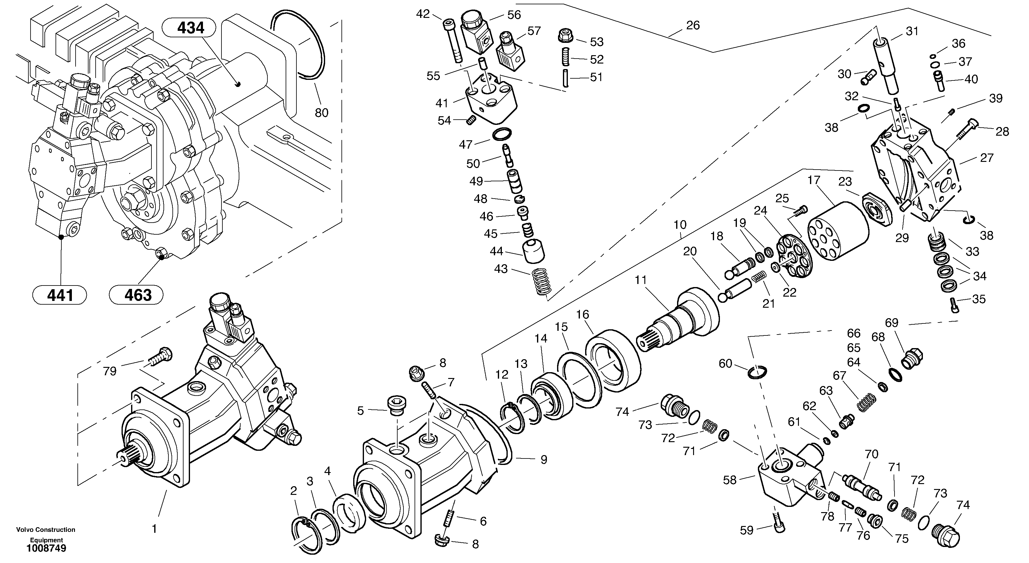 Variable displacement motor 2 — volvo parts diagram