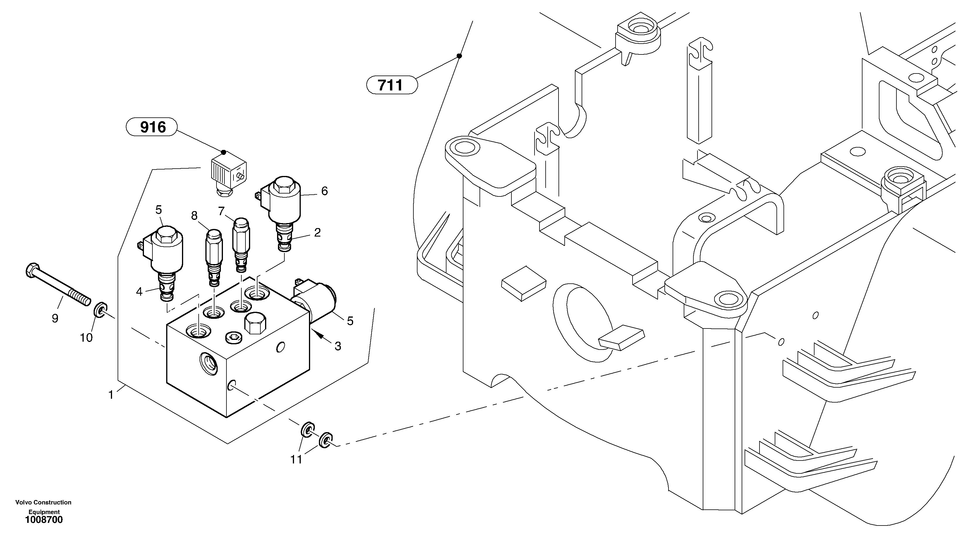 Control valve - Boom suspension system (BSS) — volvo parts diagram