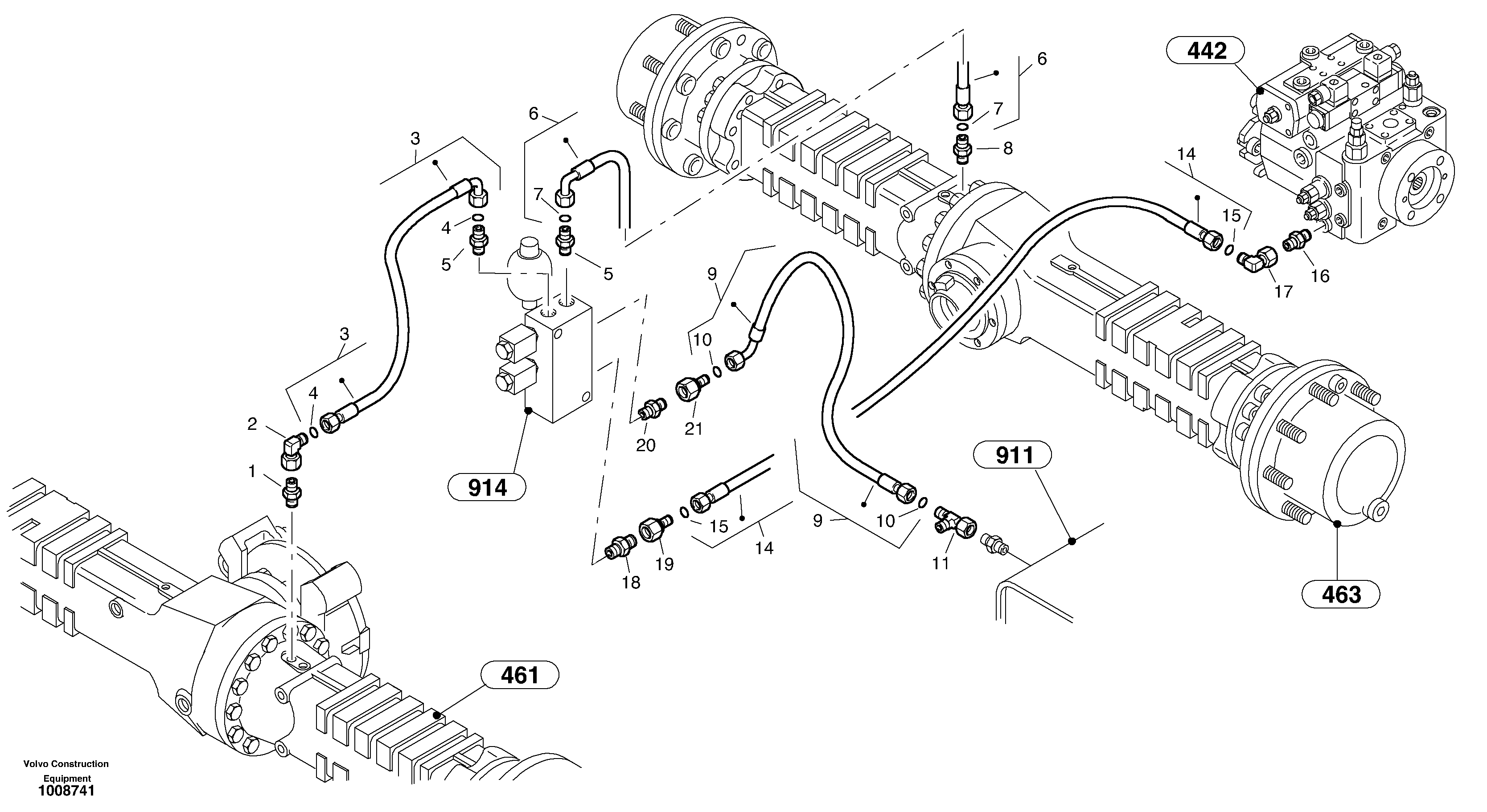 Differential lock — volvo parts diagram