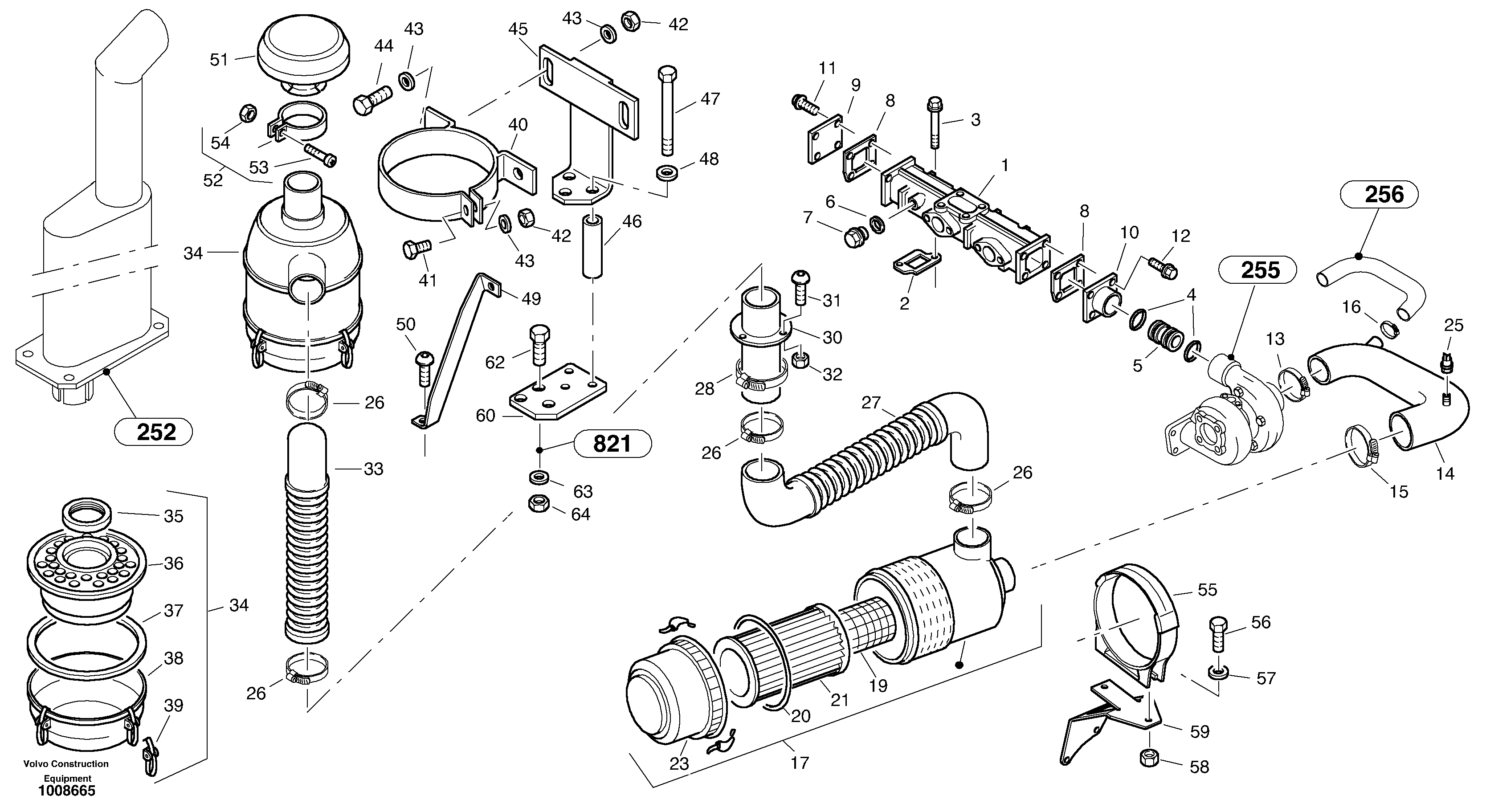 Prefilter - Oil bath air filter — volvo parts diagram