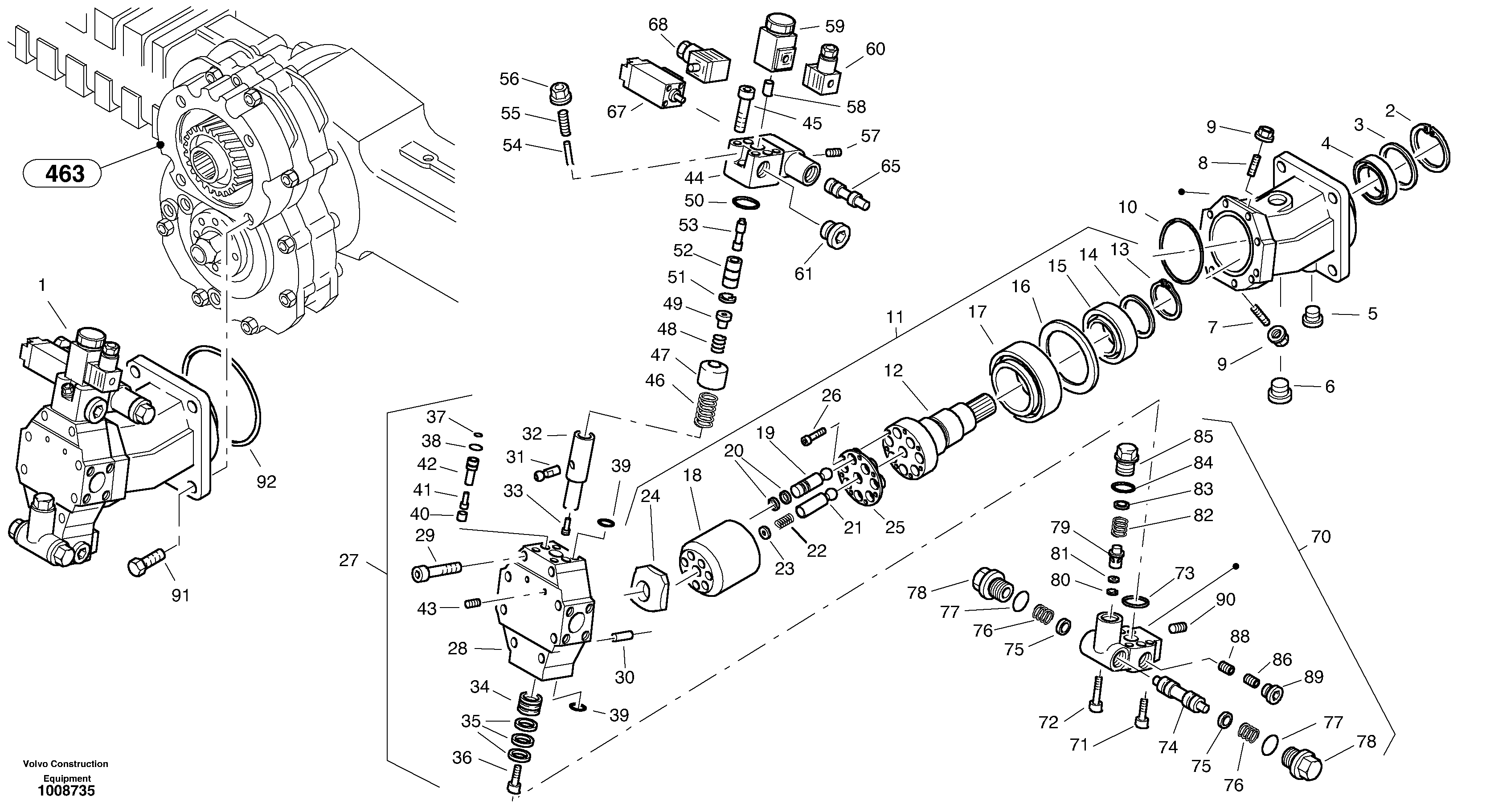 Variable displacement motor — volvo parts diagram