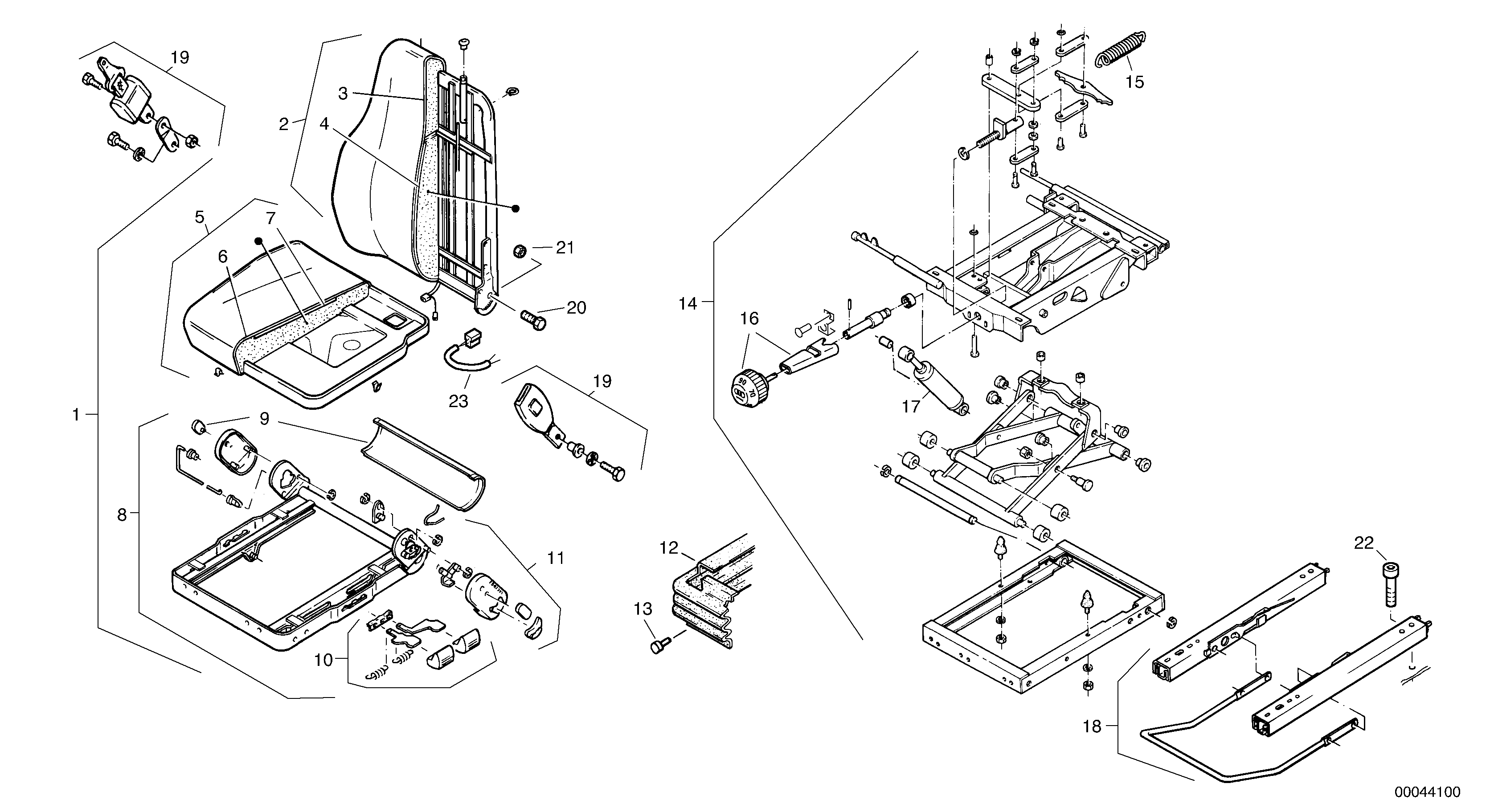Driver's seat, to be heated — volvo parts diagram