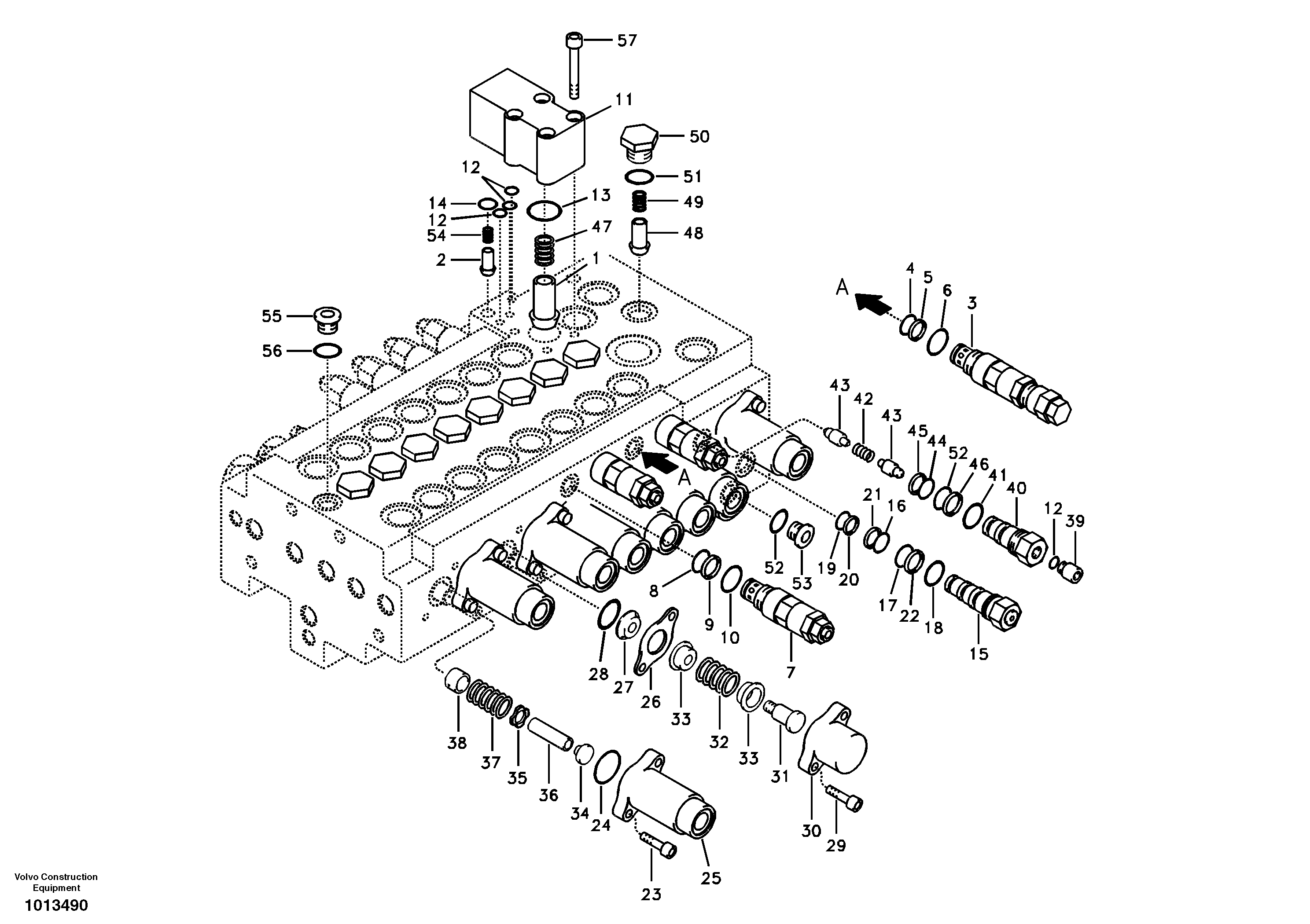 Main control valve — volvo parts diagram