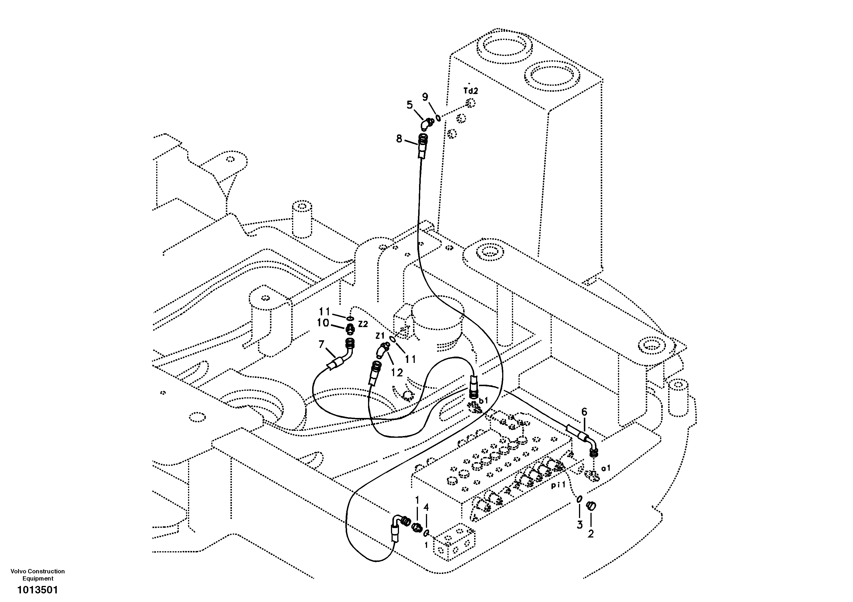 Servo system, control valve piping. — volvo parts diagram