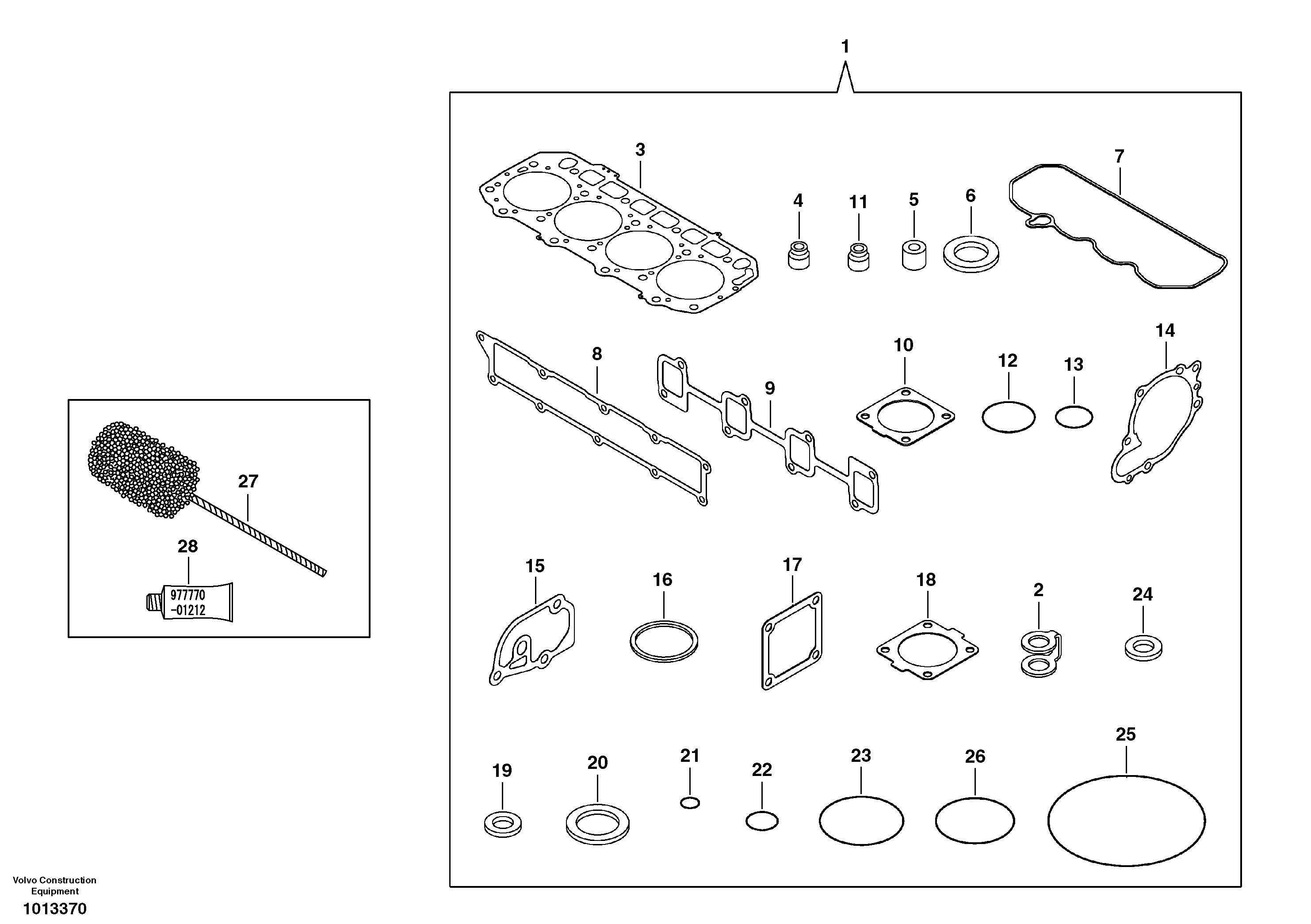 Repair kits for engine — volvo parts diagram