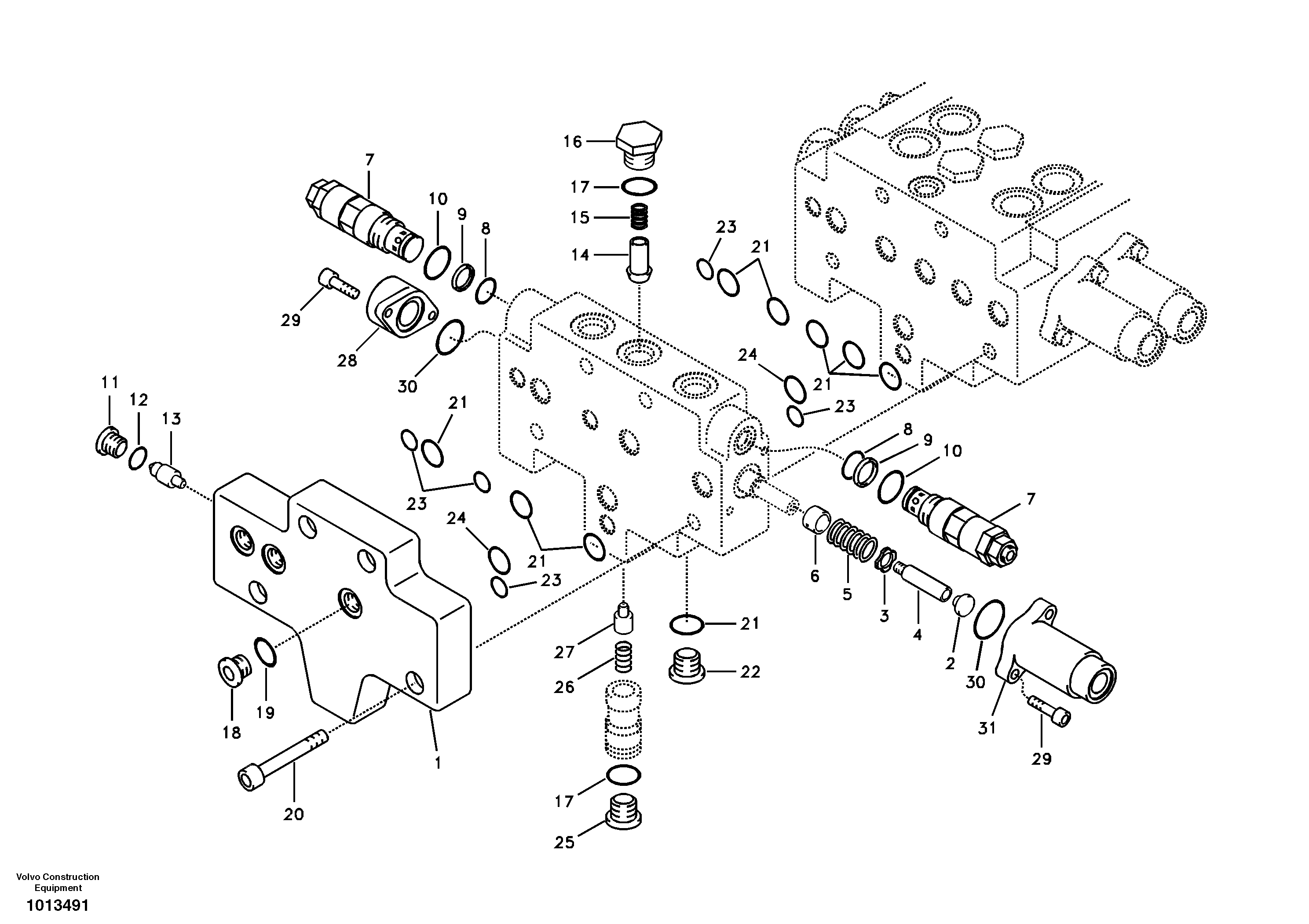 Main control valve — volvo parts diagram