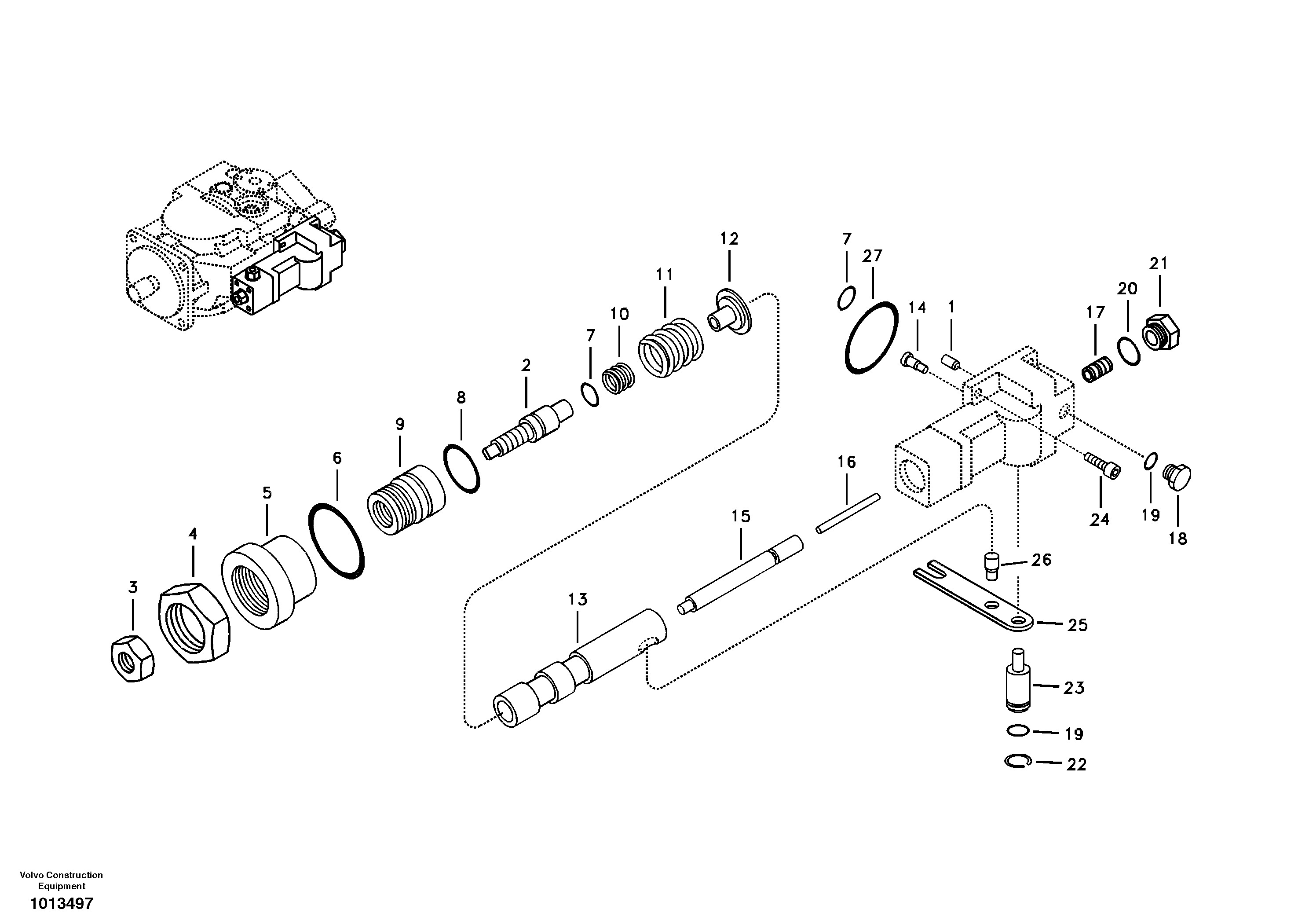 Regulator, hydraulic pump — volvo parts diagram