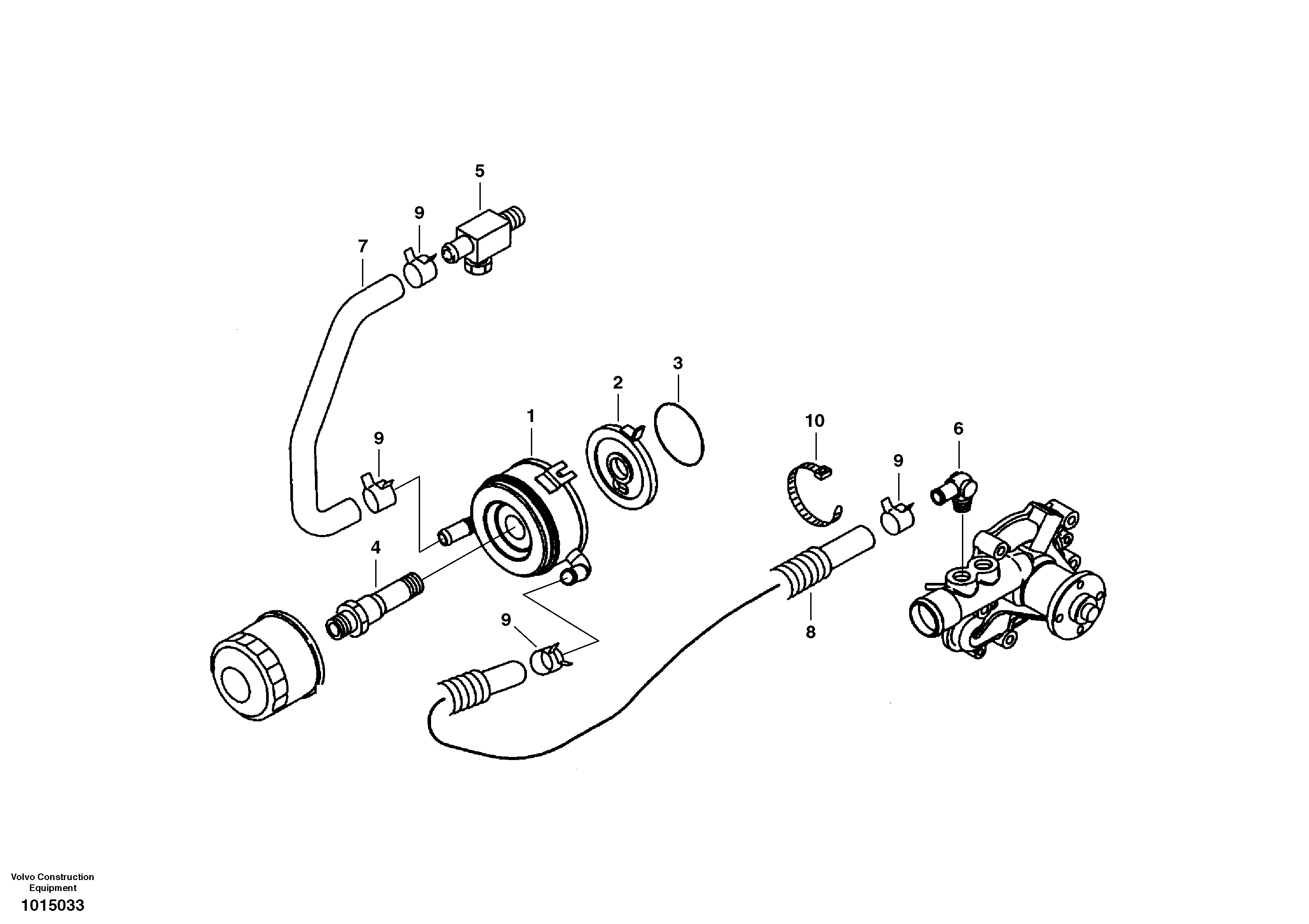 Oil cooler — volvo parts diagram