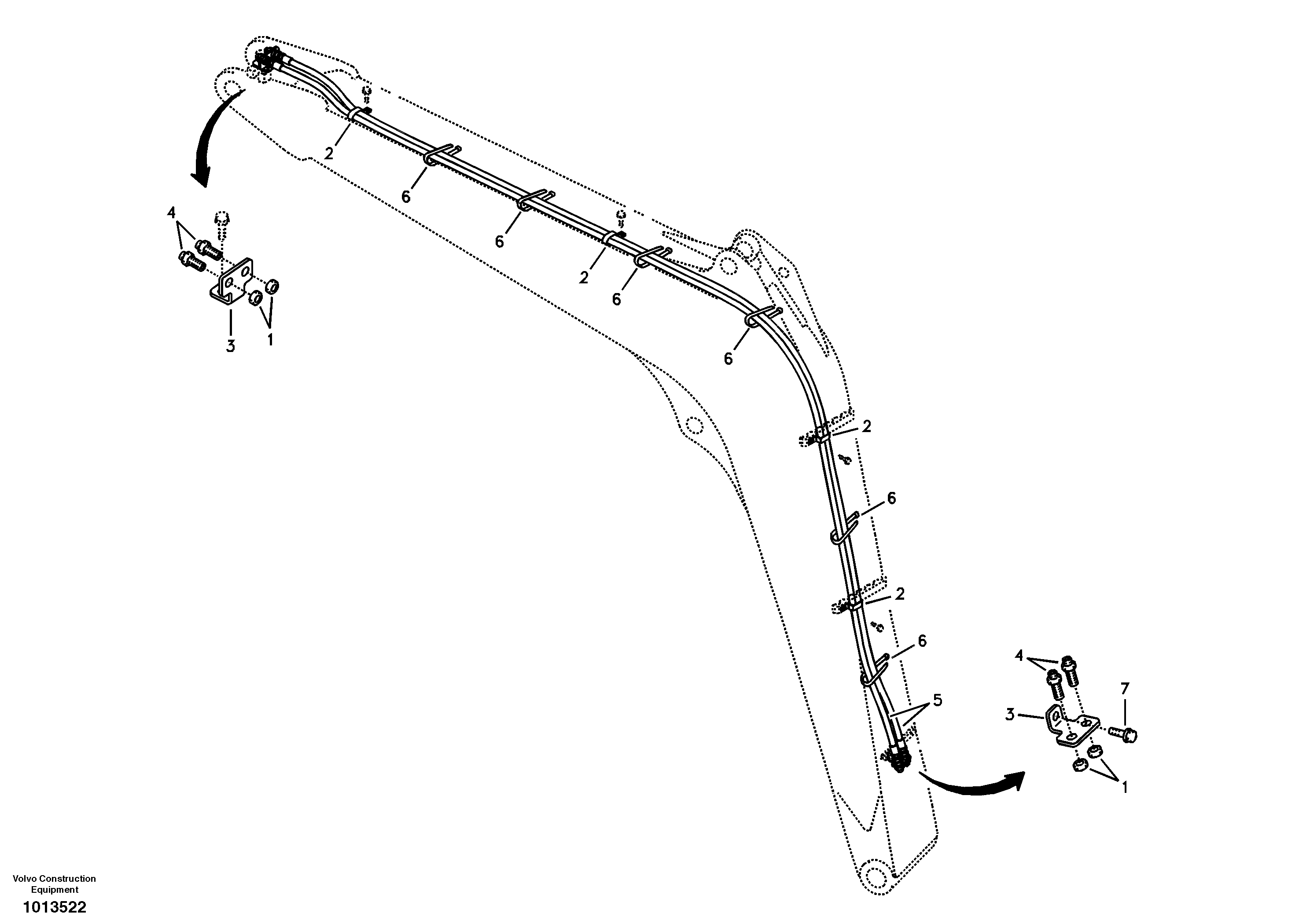 Working hydraulic, quick fit on boom — volvo parts diagram