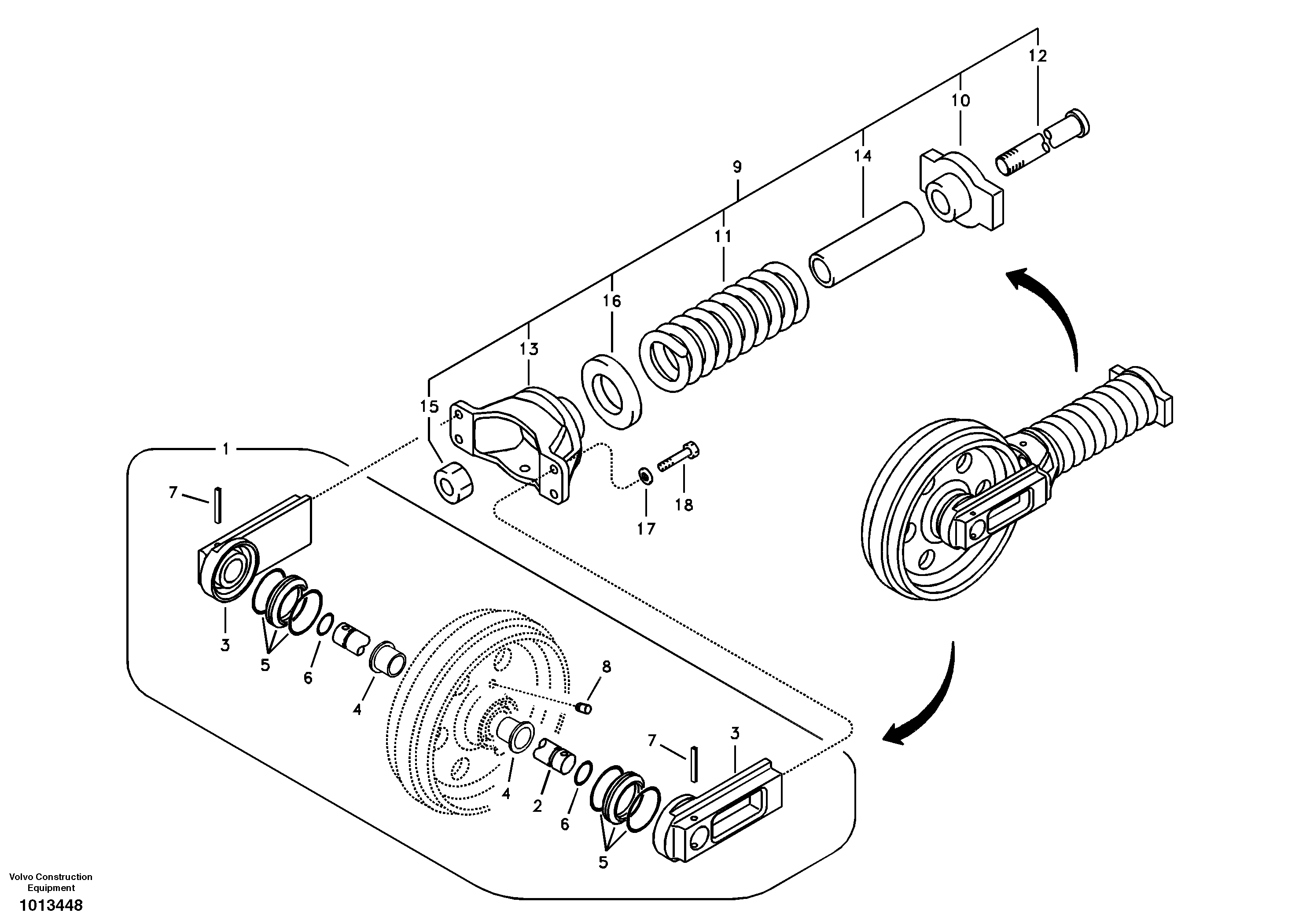 Front idler — volvo parts diagram