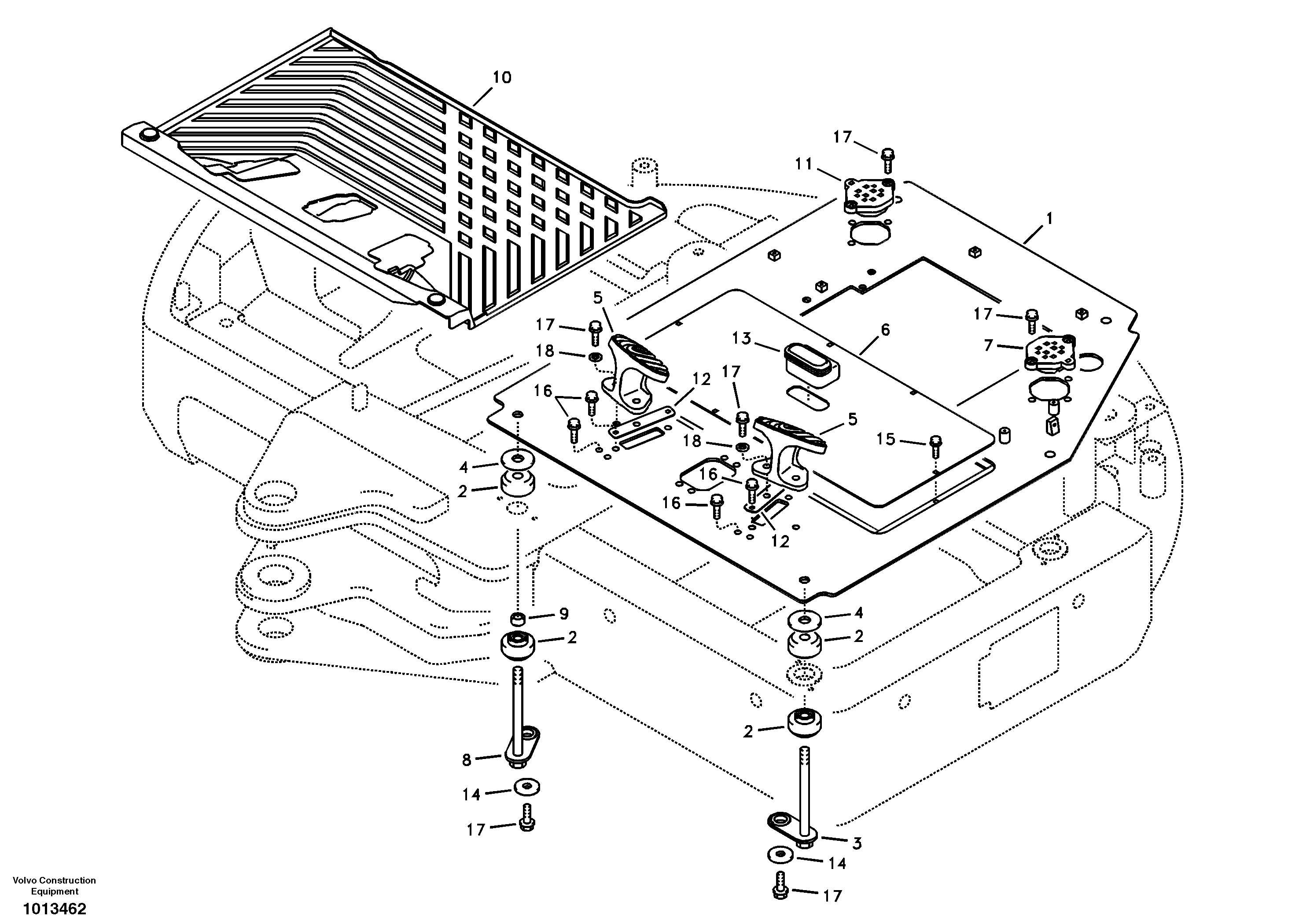 Cabin floor — volvo parts diagram