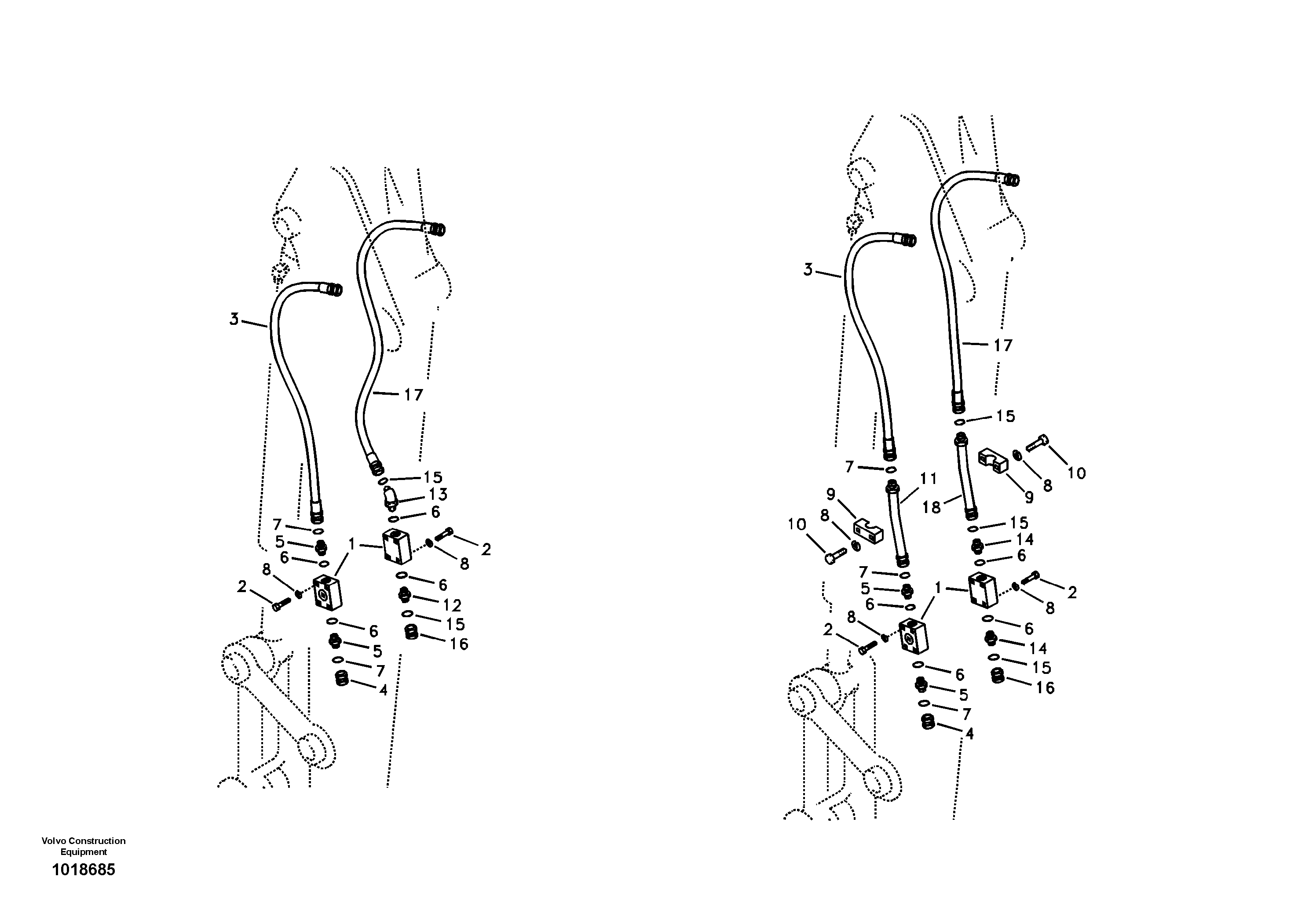 Working hydraulic, hammer and shear for dipper arm — volvo parts diagram