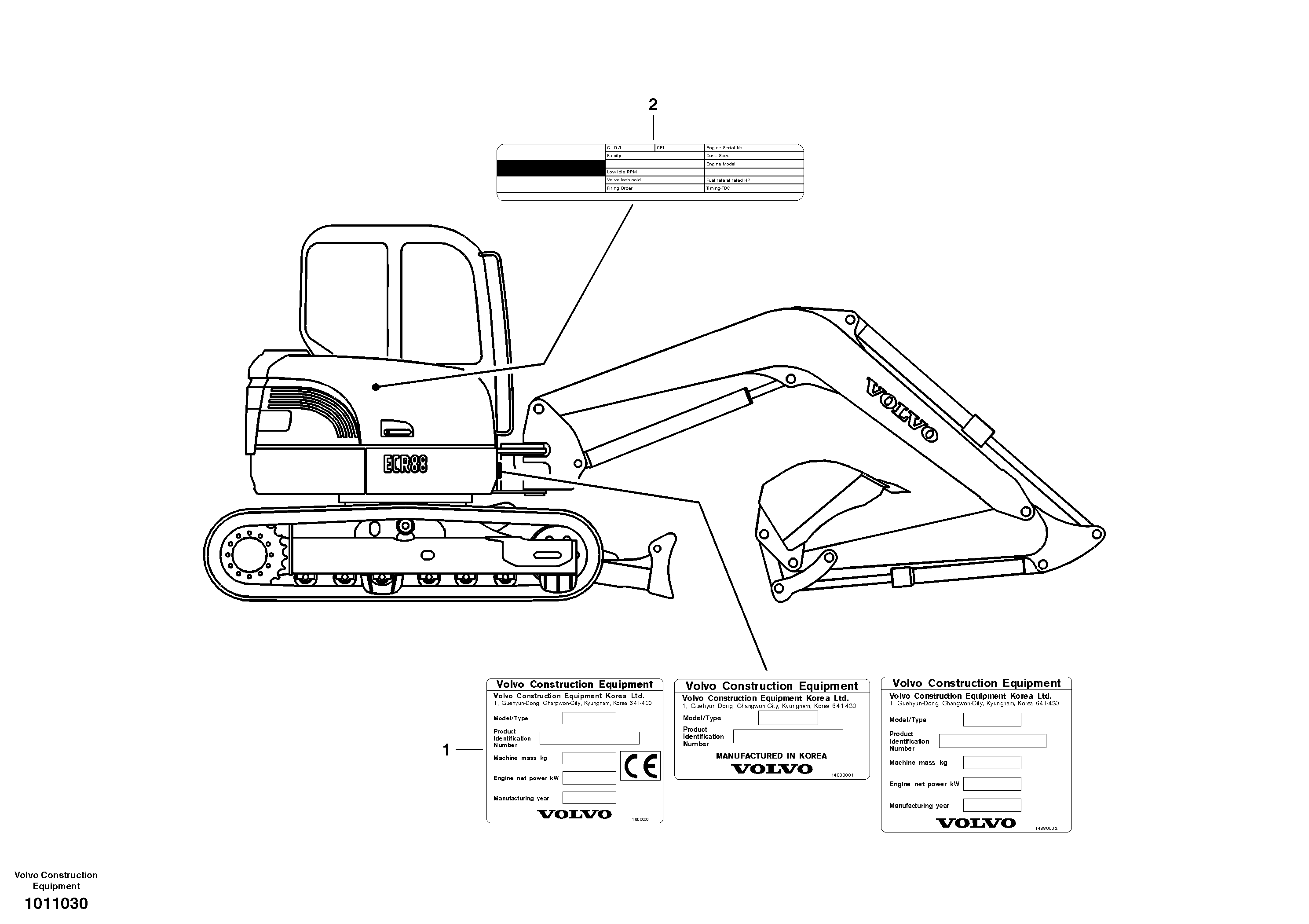 Product sign plate — volvo parts diagram