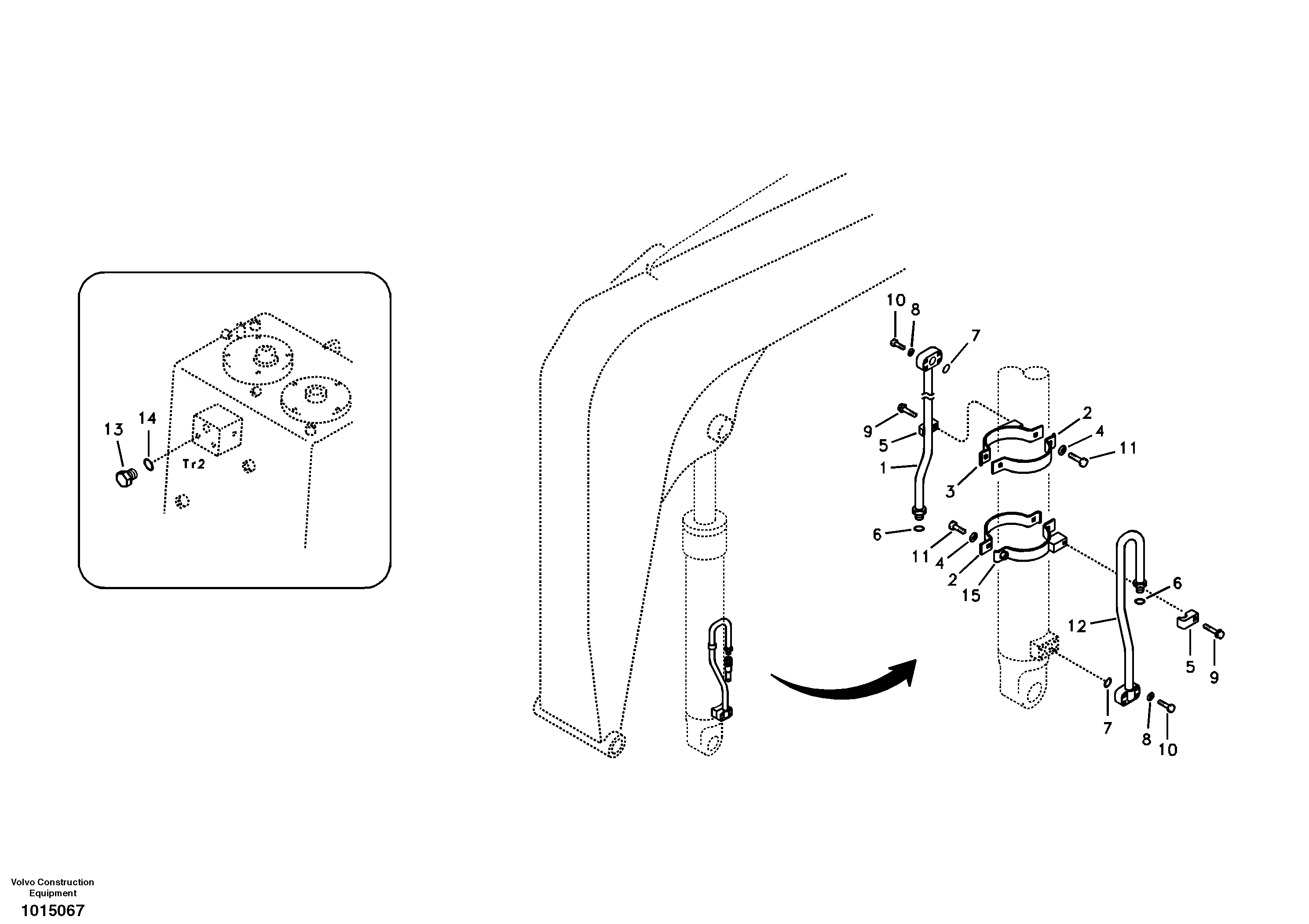 Working hydraulic, boom cylinder — volvo parts diagram