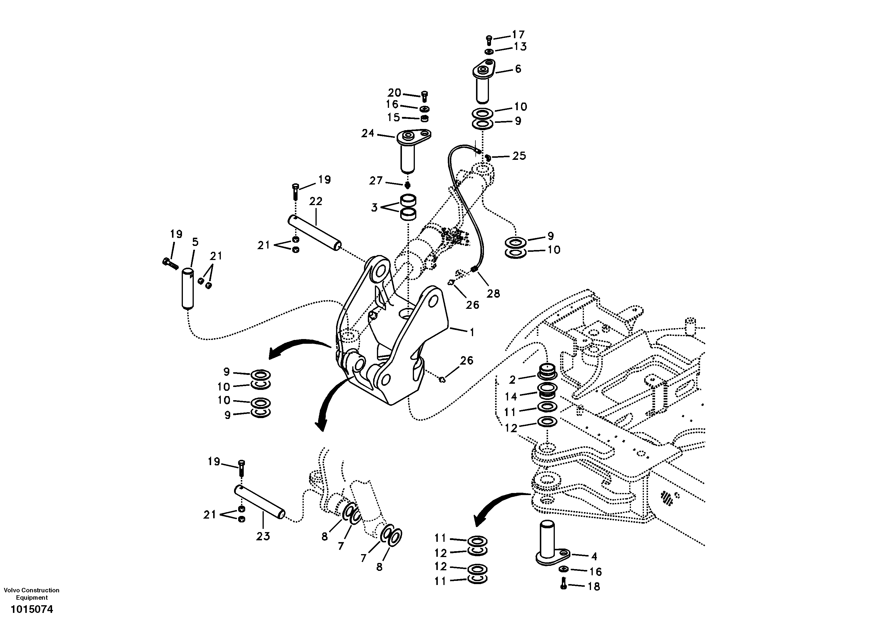 Boom swing system — volvo parts diagram