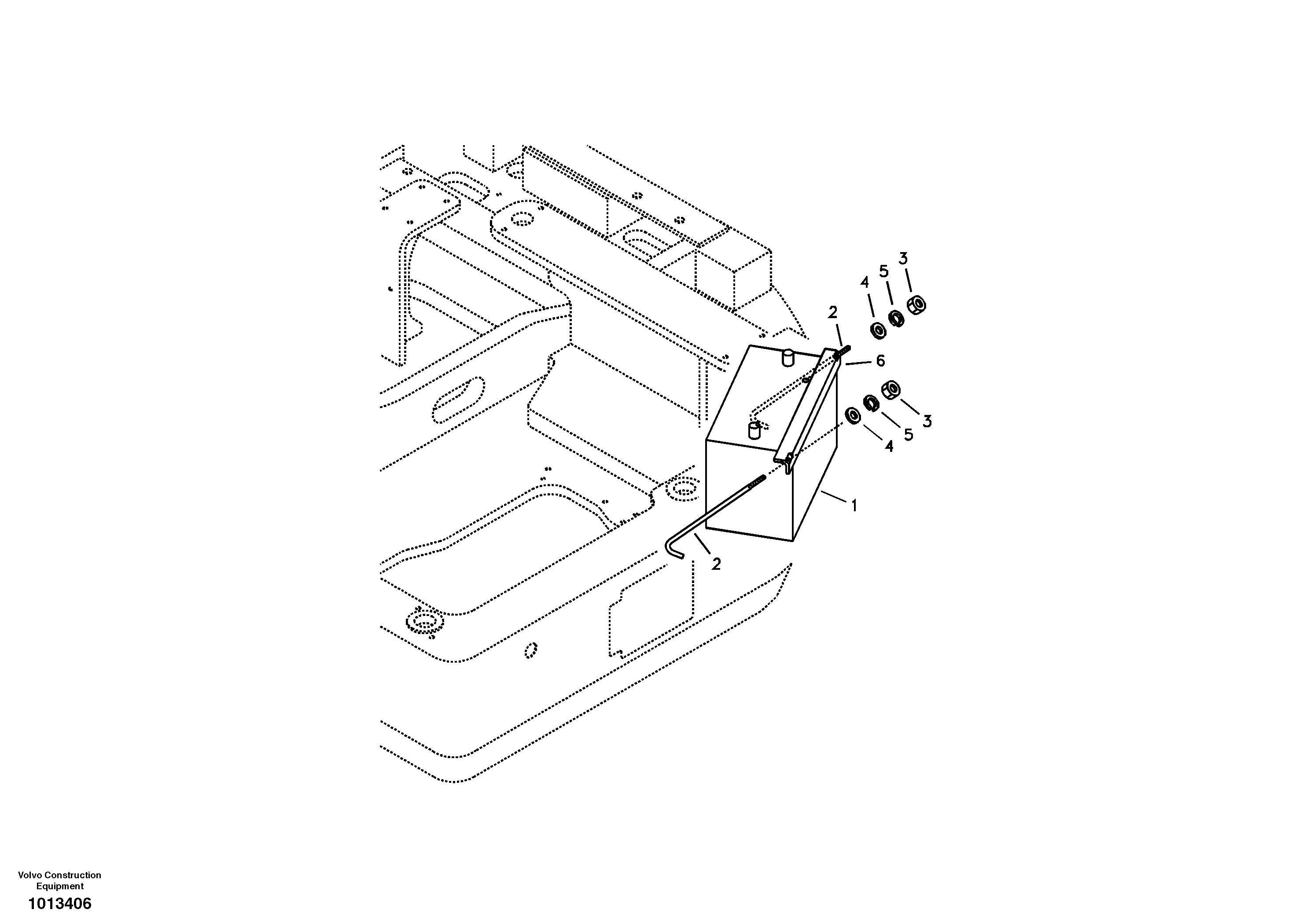 Battery with assembling details — volvo parts diagram