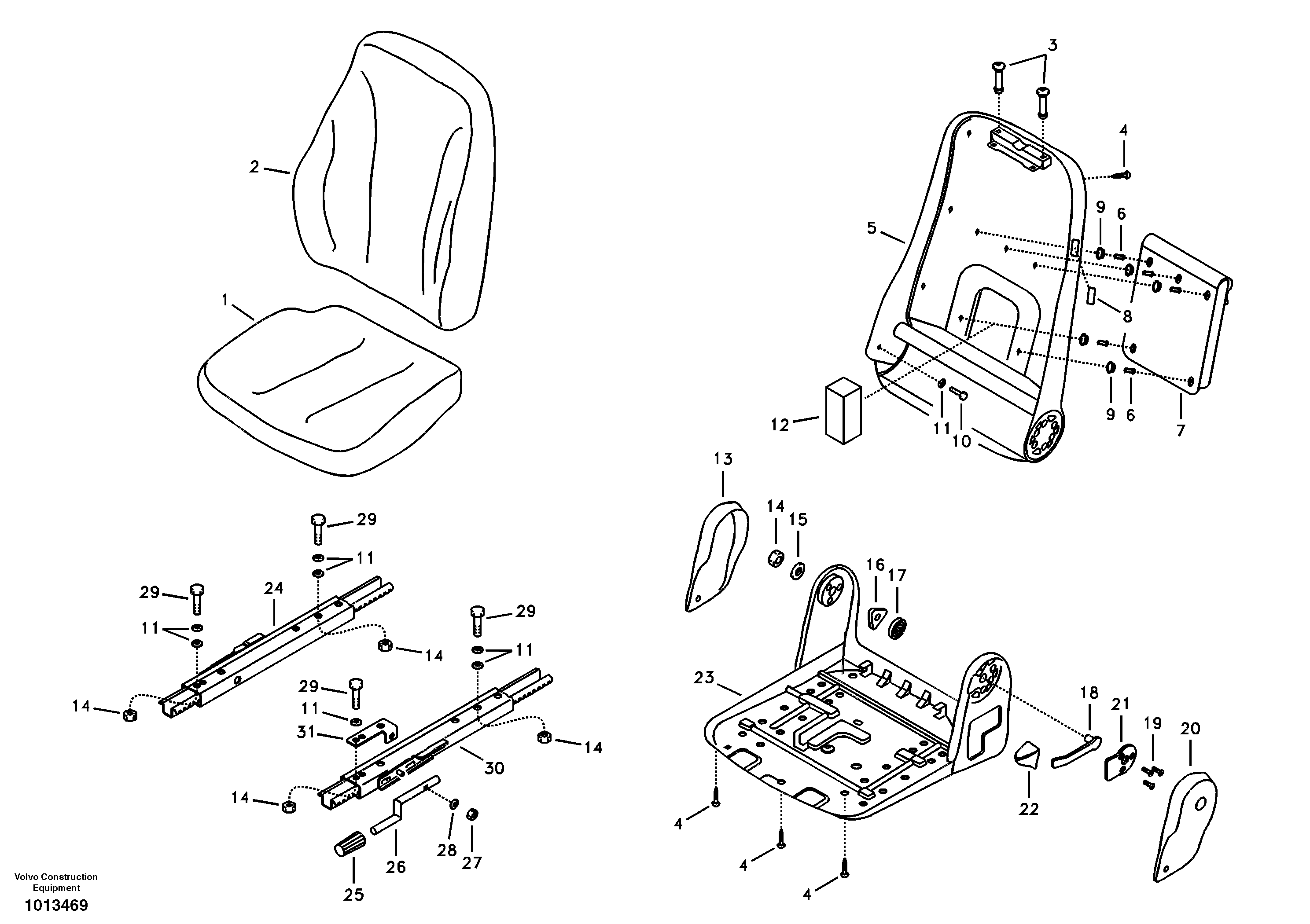 Operator's seat — volvo parts diagram