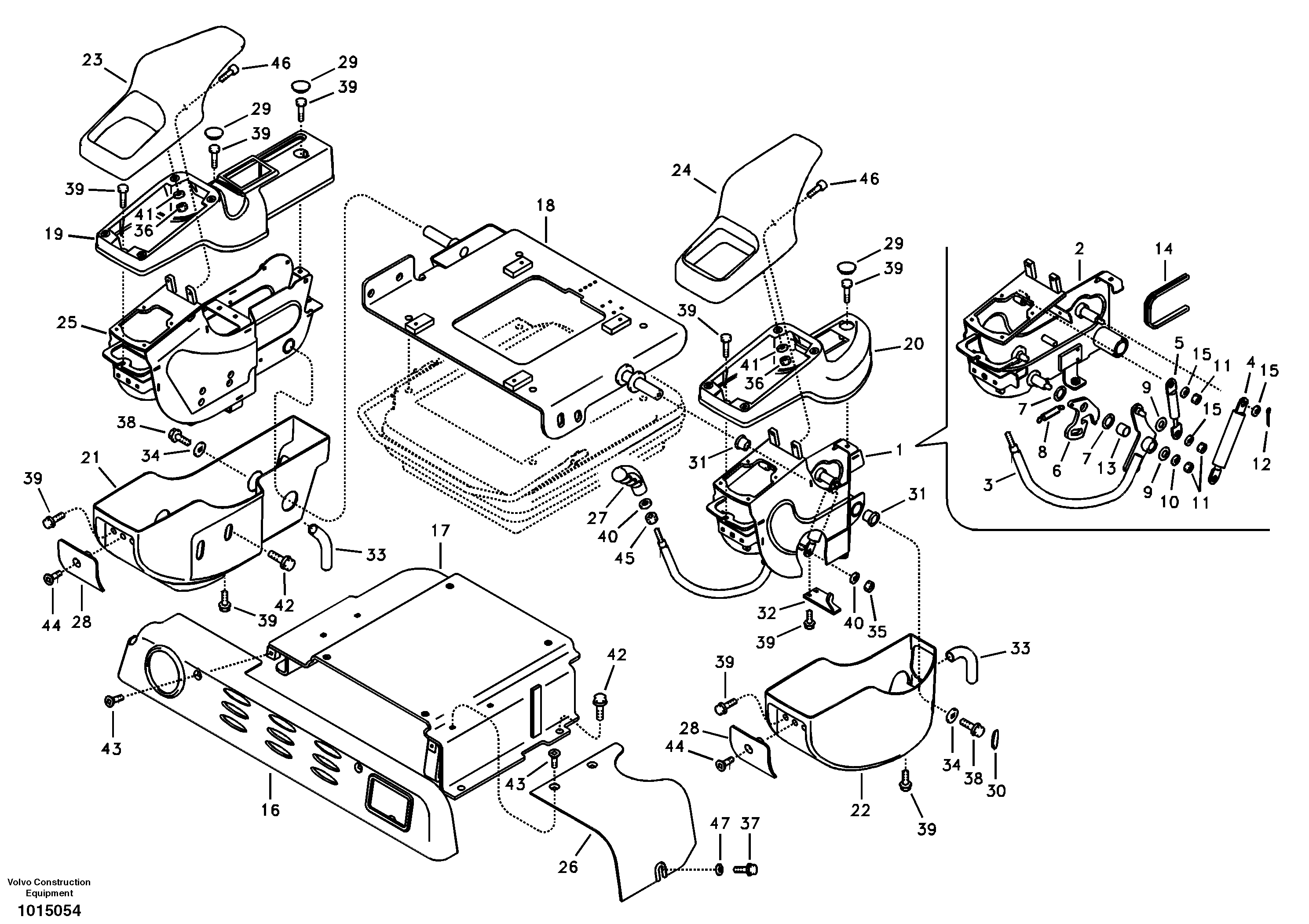 Instrument panel, control panel — volvo parts diagram