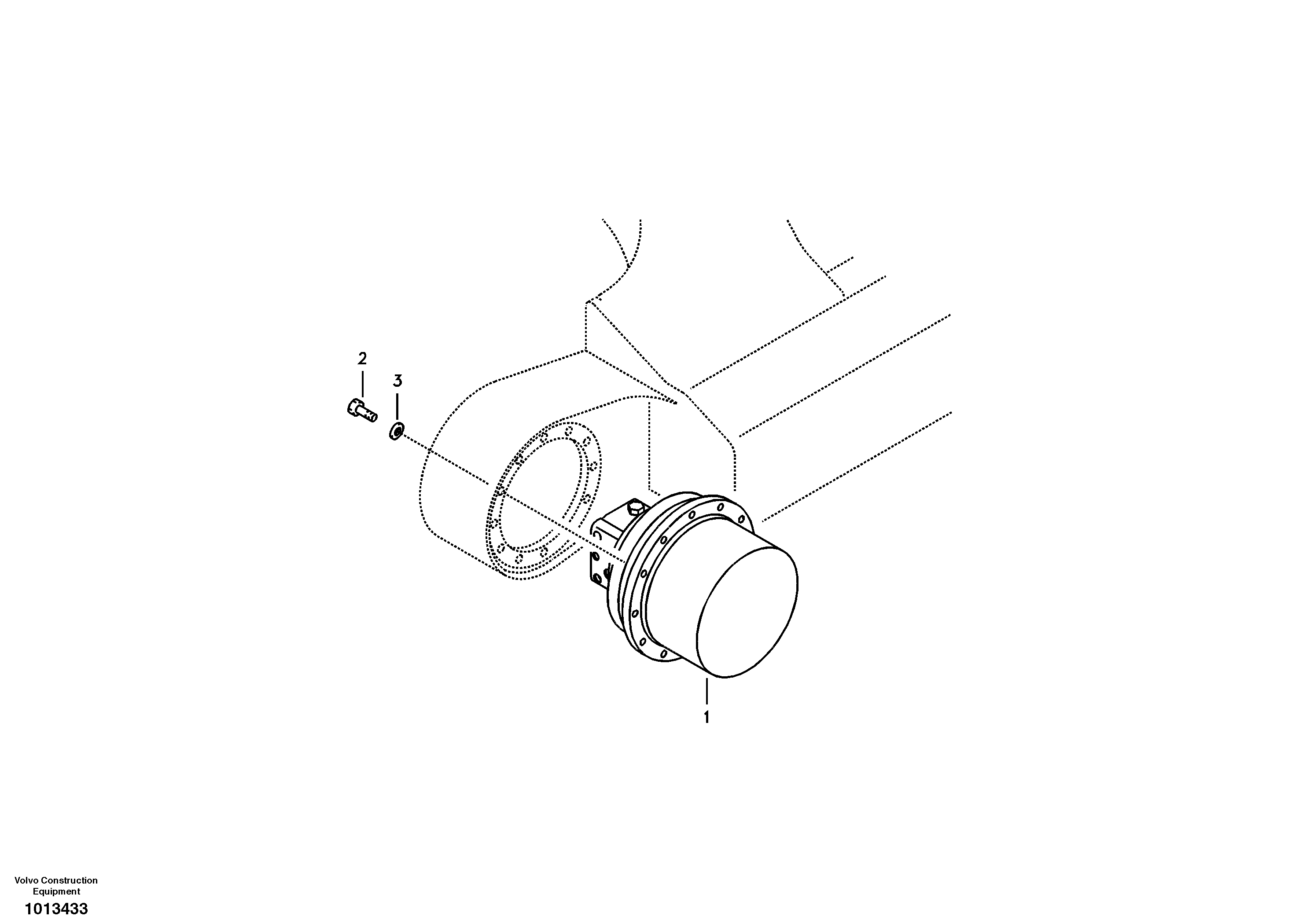 Travel motor with mounting parts — volvo parts diagram