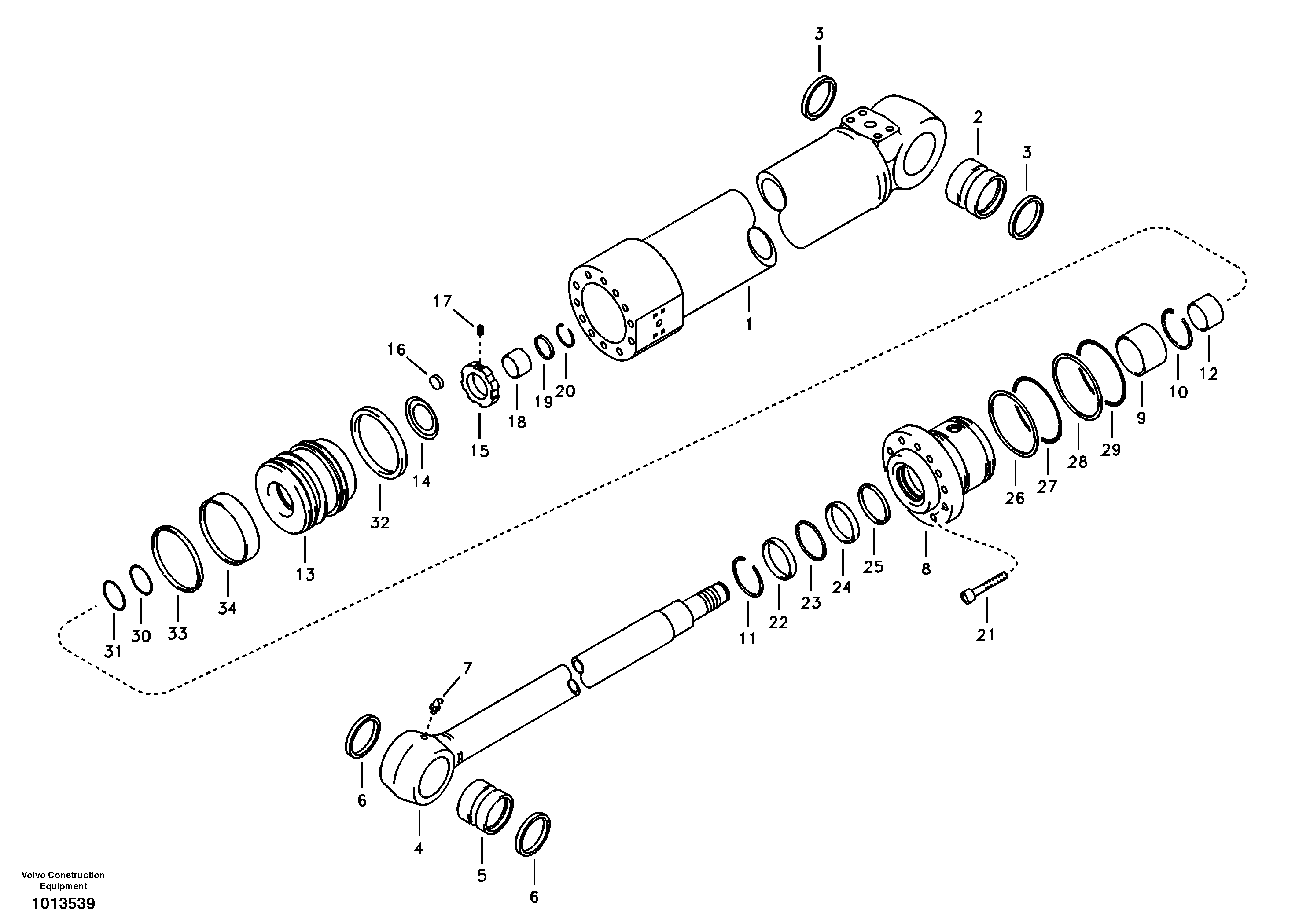 Dipper arm cylinder — volvo parts diagram