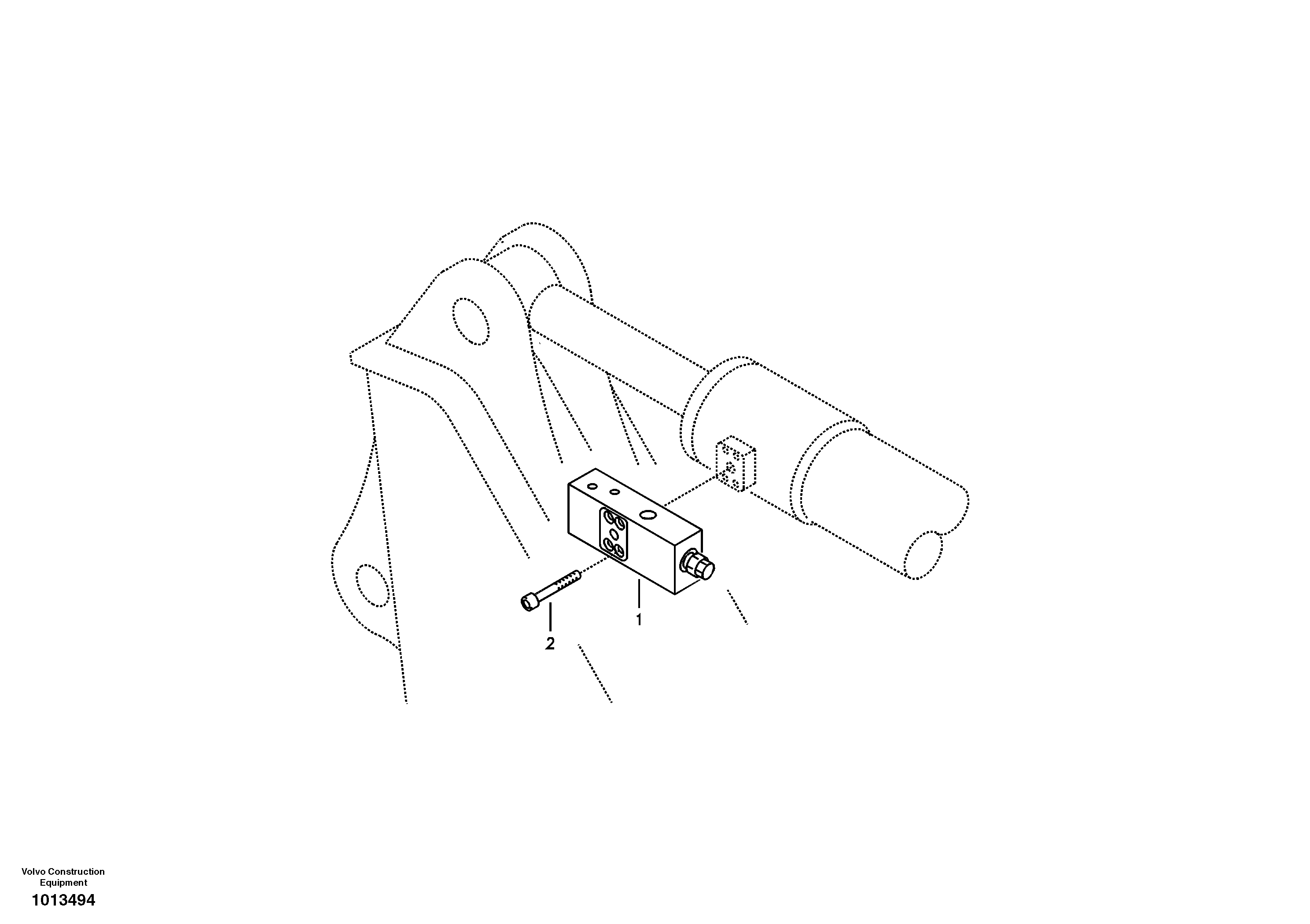 Working hydraulic, dipper arm rupture valve mount. — volvo parts diagram