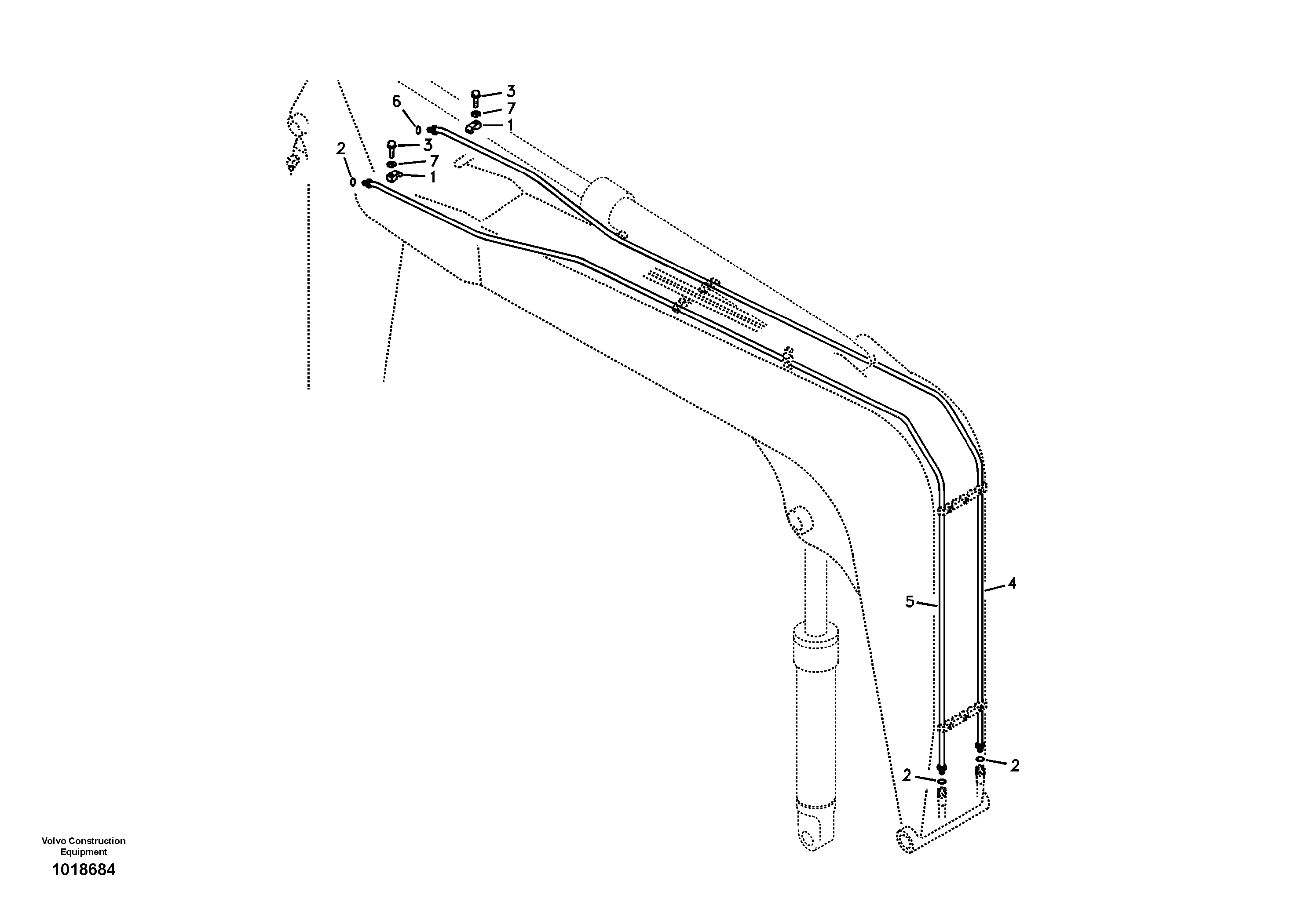 Working hydraulic, hammer and shear for boom — volvo parts diagram