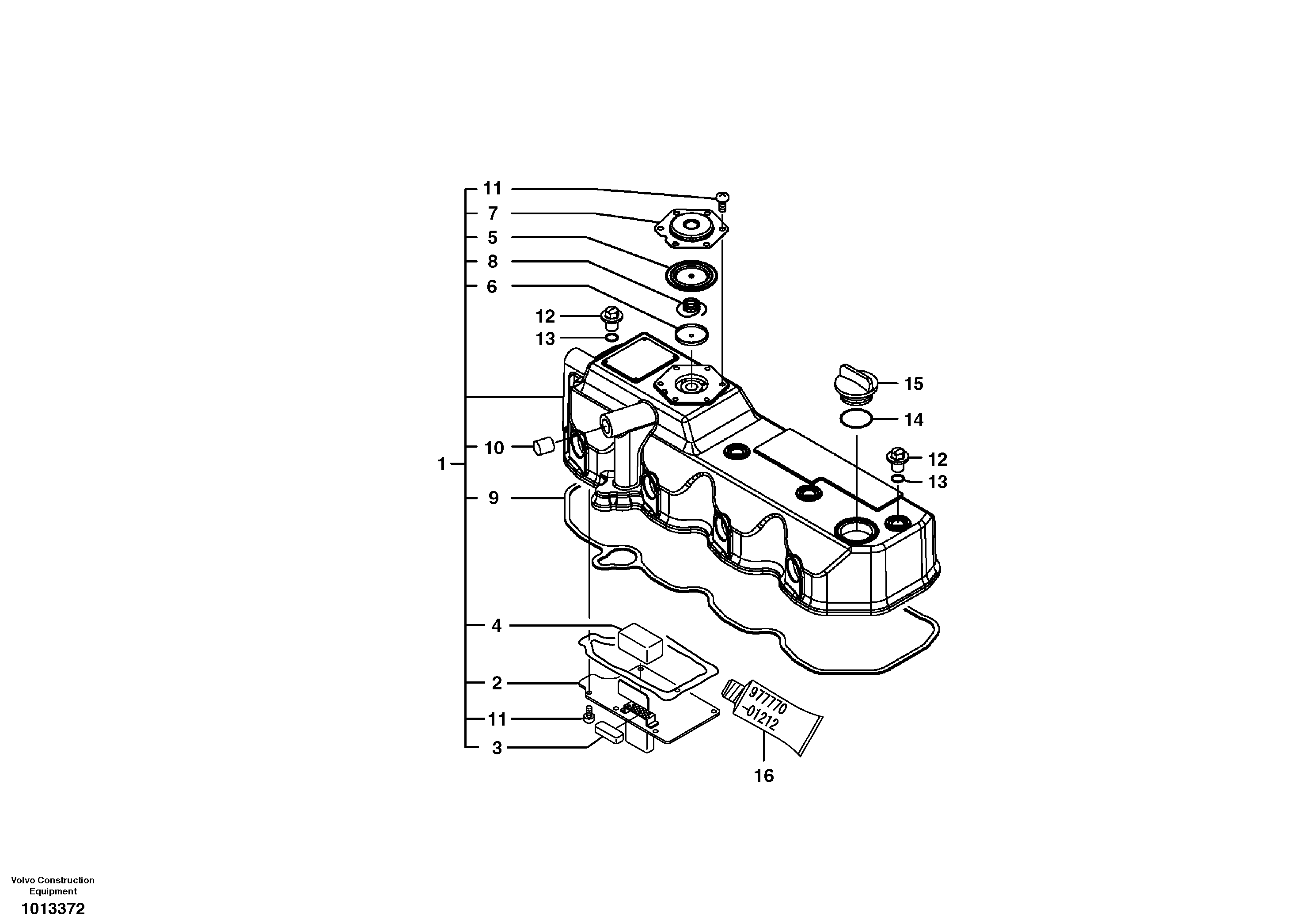 Valve cover — volvo parts diagram