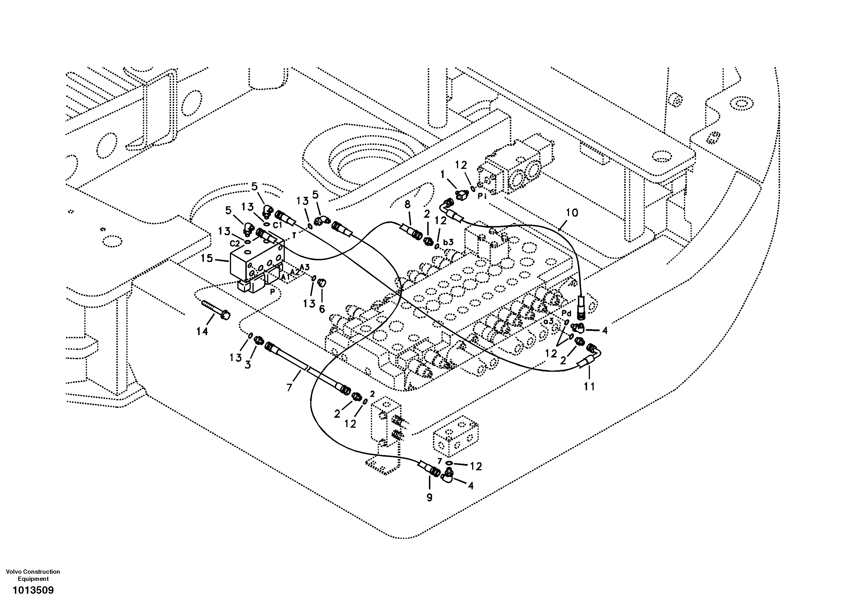 Servo system, hammer and shear — volvo parts diagram