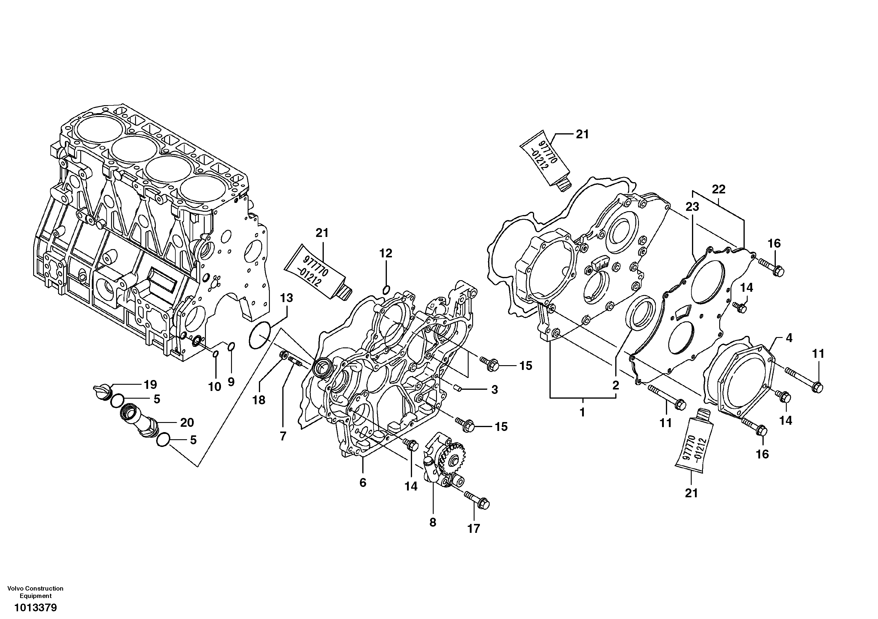Timing gear casing — volvo parts diagram
