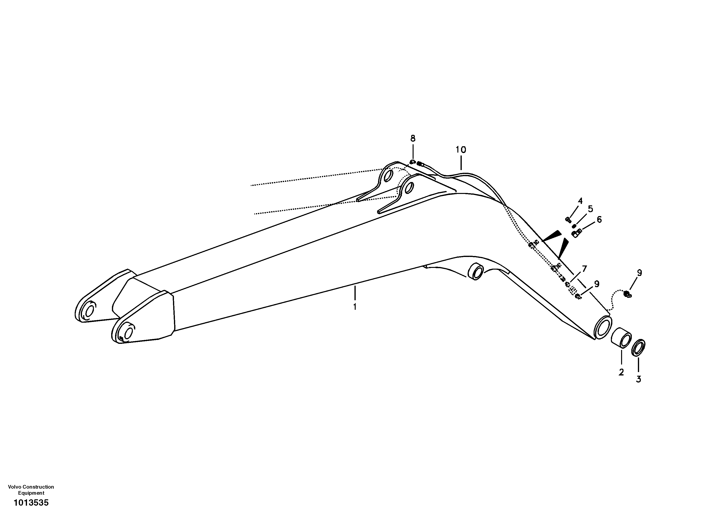 Boom and grease piping — volvo parts diagram