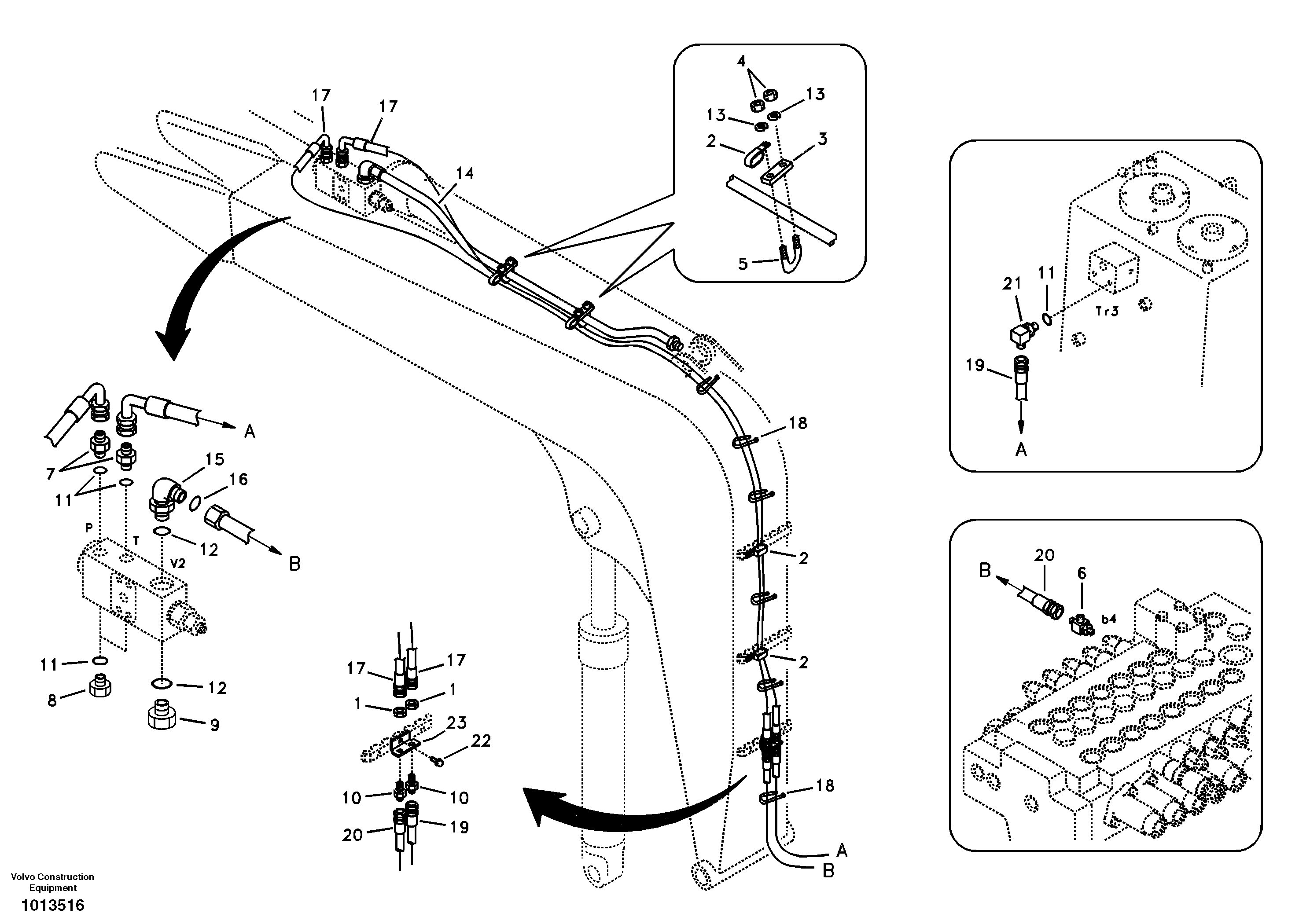 Working hydraulic, dipper arm rupture — volvo parts diagram