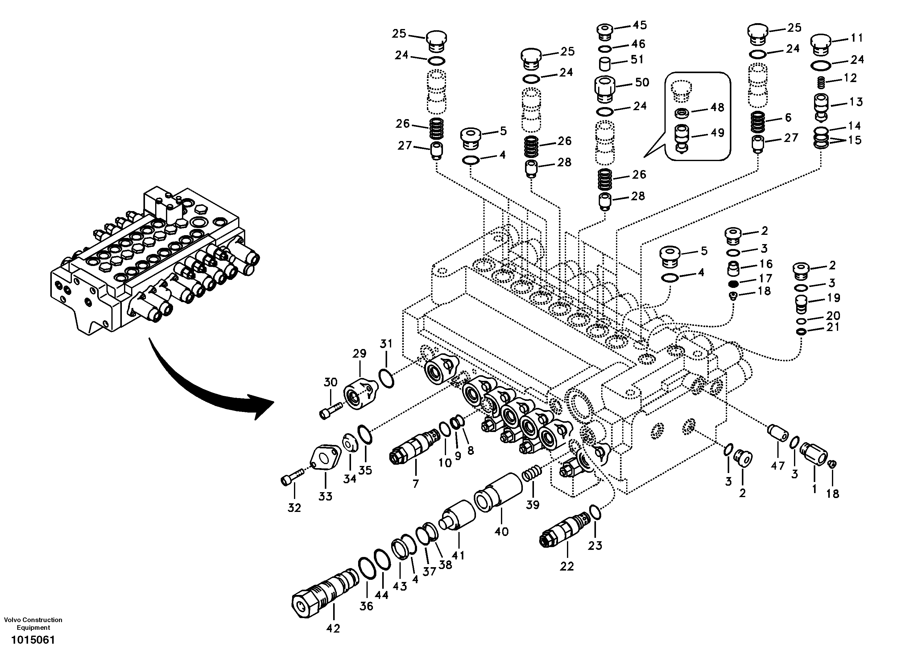 Main control valve — volvo parts diagram