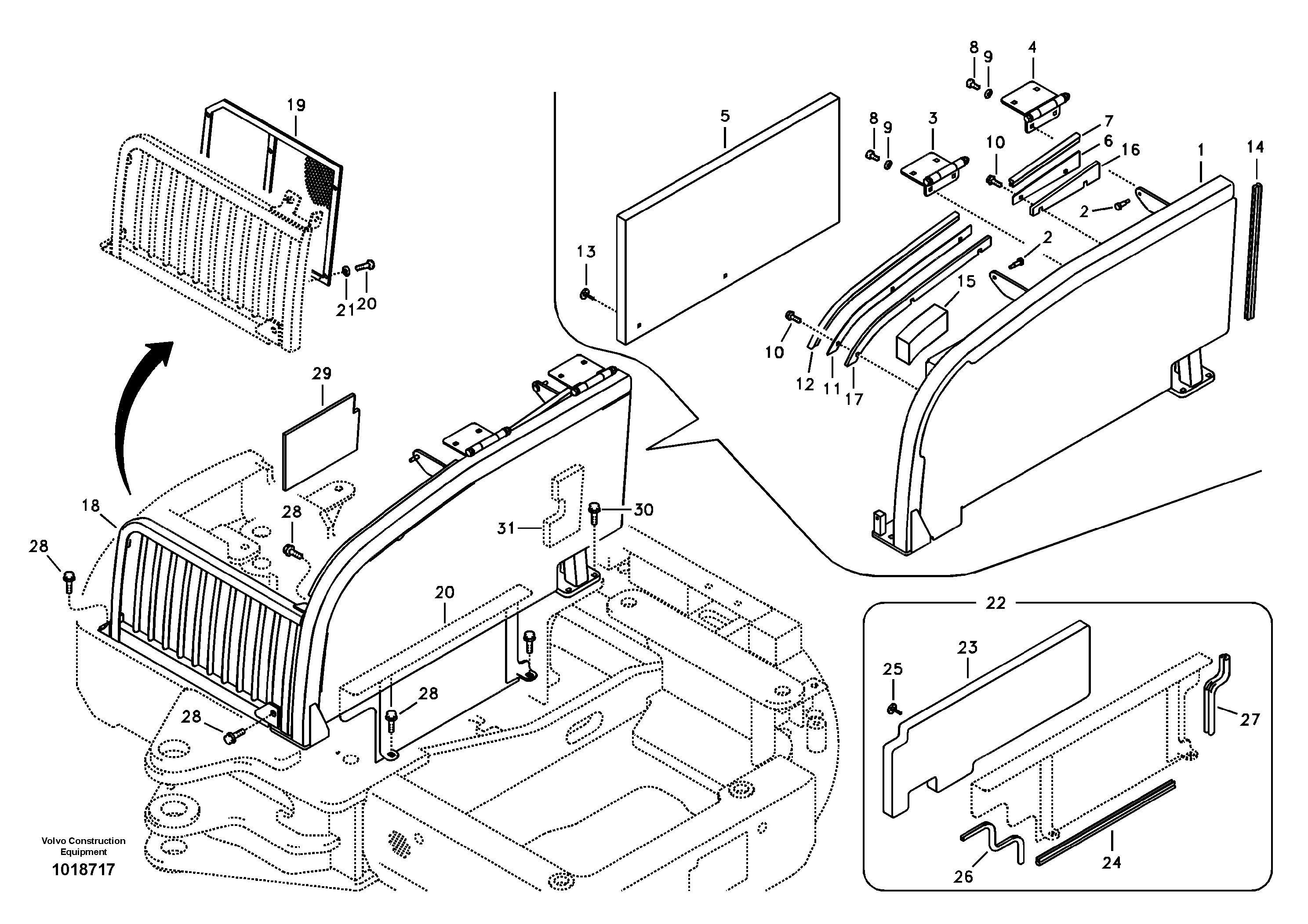 Cowl frame — volvo parts diagram