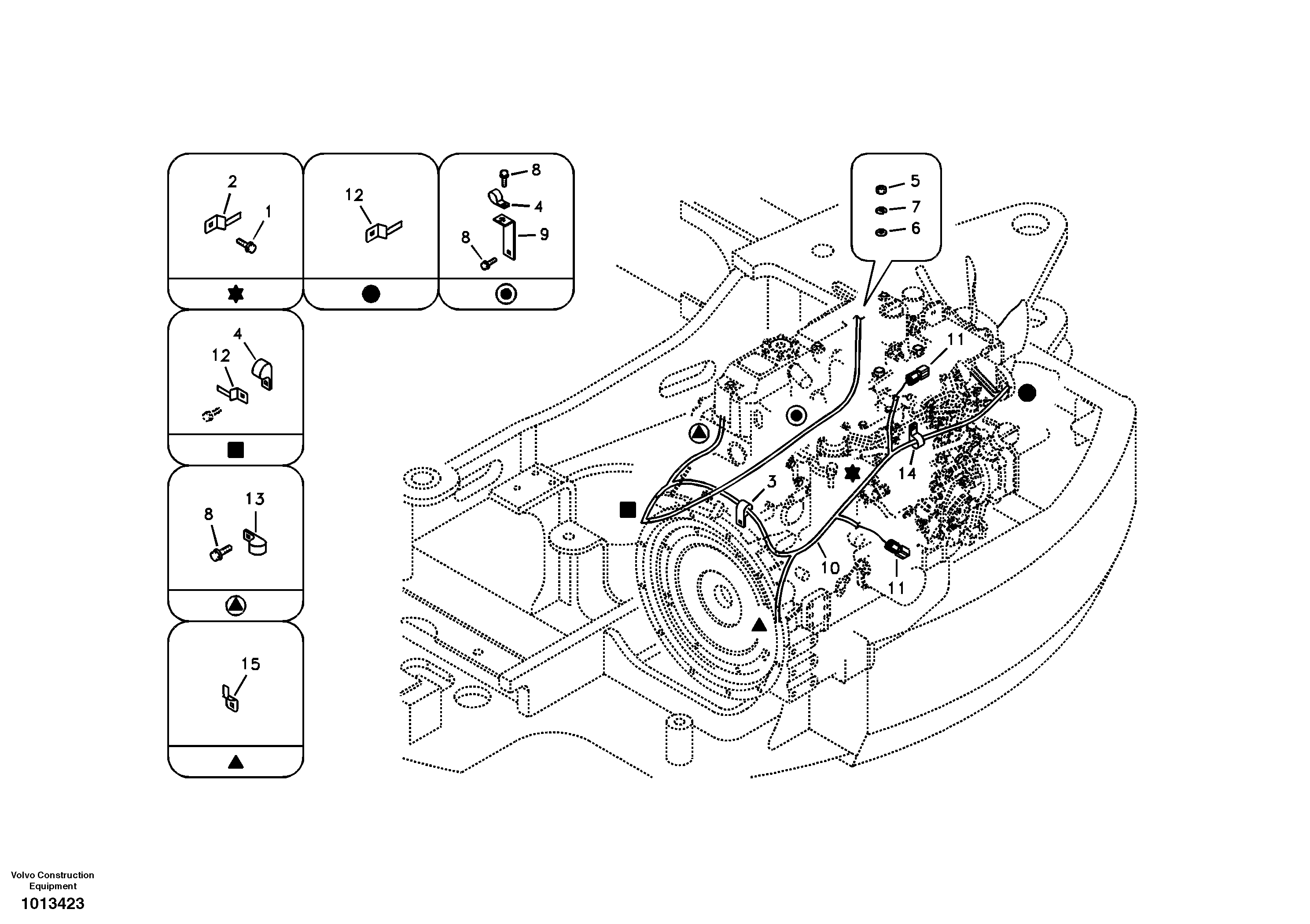 Cable harness, engine — volvo parts diagram