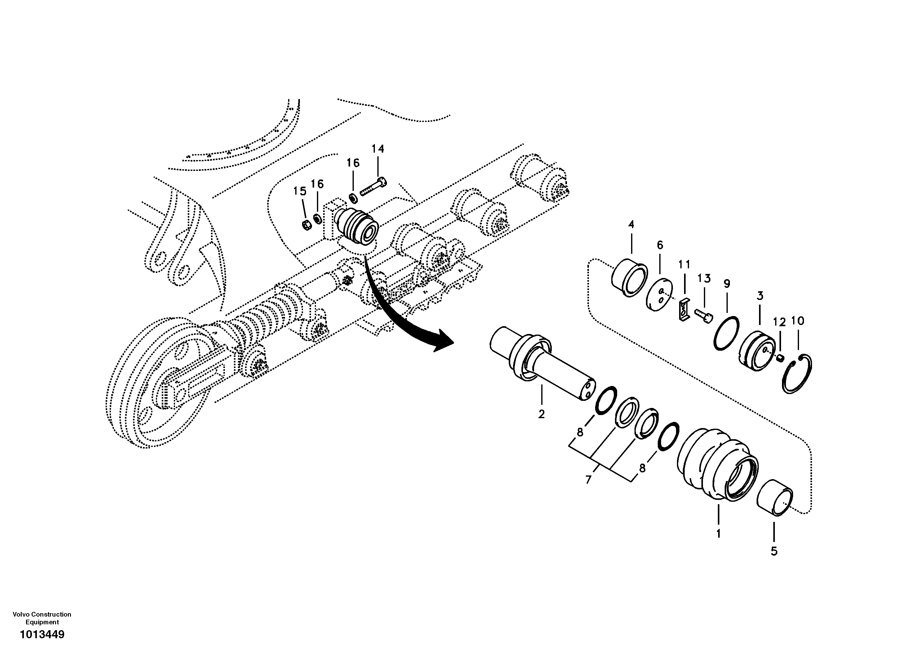 Top roller — volvo parts diagram