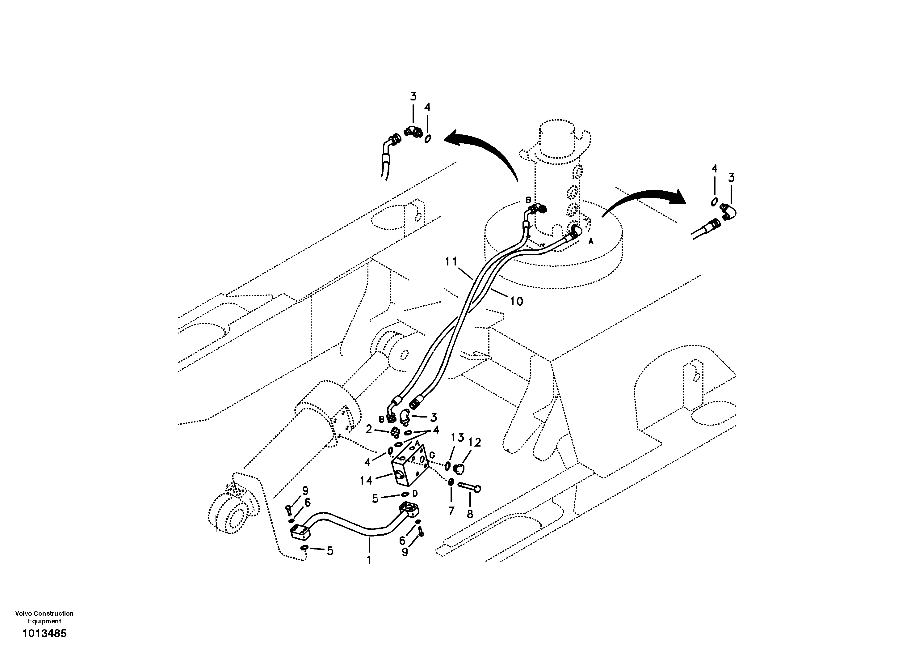 Working hydraulic, dozer blade — volvo parts diagram