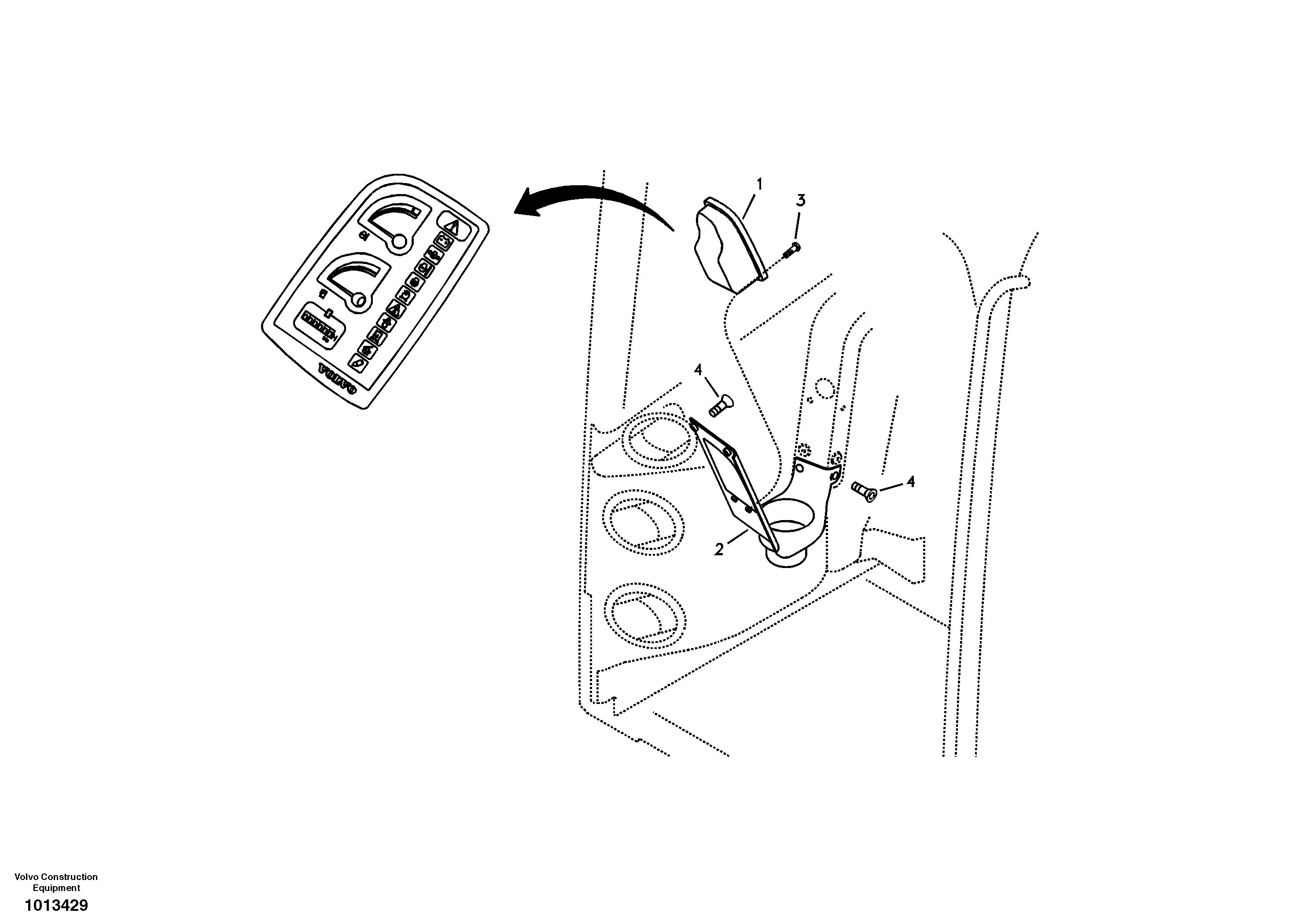 Instrument panel, warning unit and information unit — volvo parts diagram