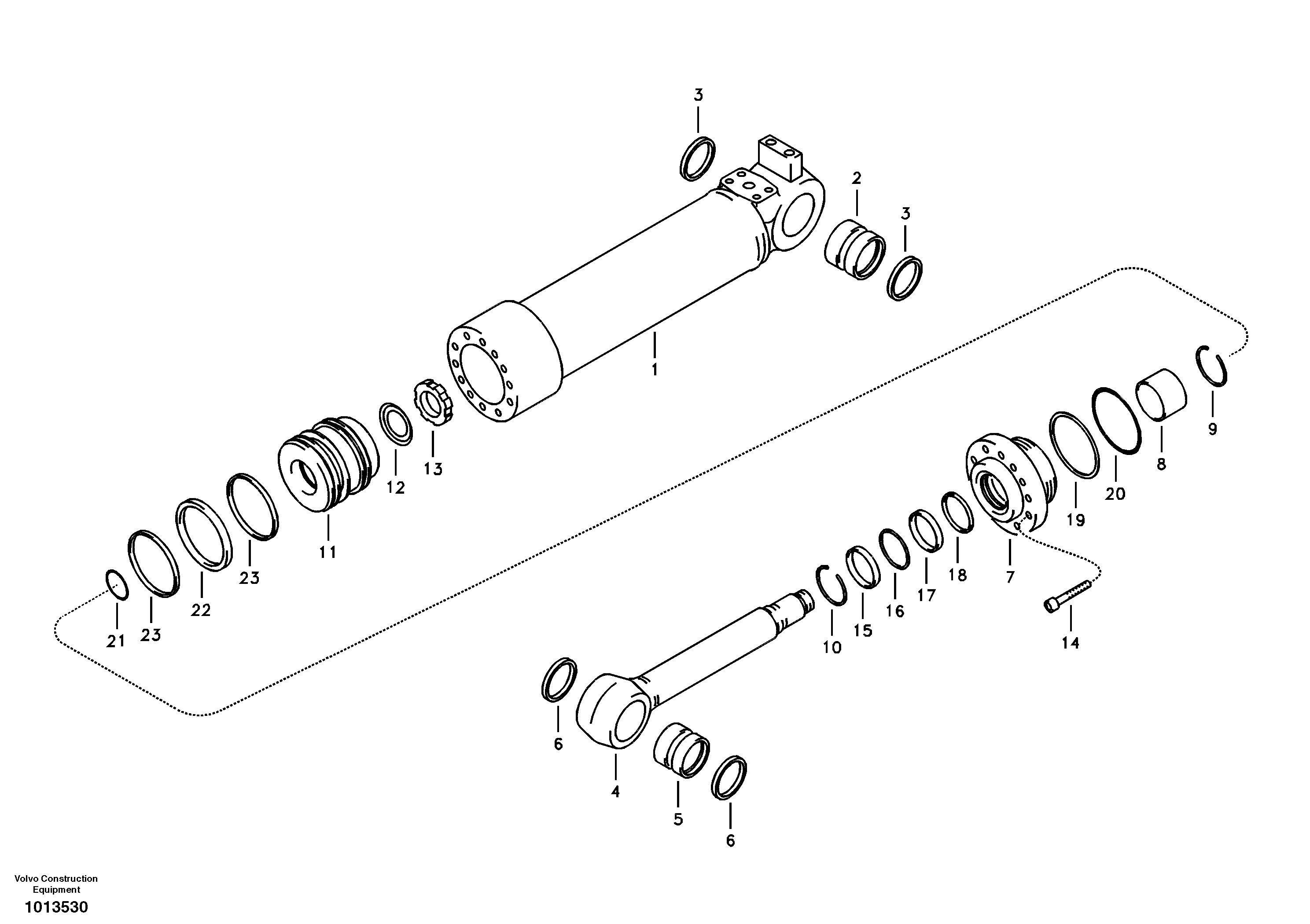 Dozer blade cylinder — volvo parts diagram